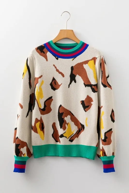 Colorblock Stripe Contrast Ribbed Knit Sweater sold by Charming Charlie