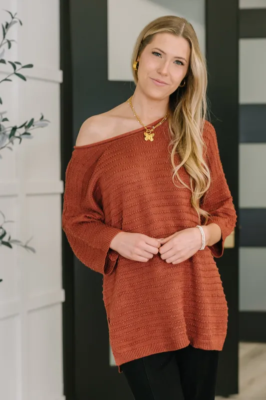 Slouchy Gal Off Shoulder Textured Top sold by Charming Charlie