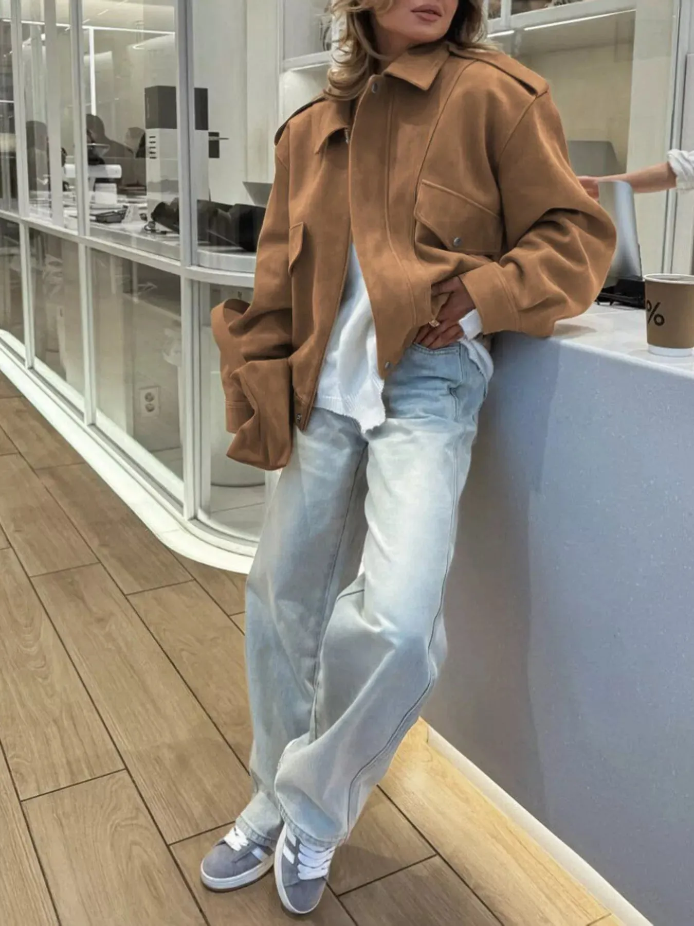 Zip Up Oversized Jacket sold by Charming Charlie product image thumbnail 5