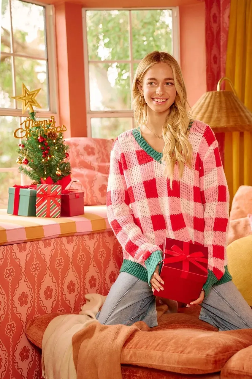 BiBi Christmas Theme Checker Board Sweater sold by Charming Charlie product image thumbnail 4