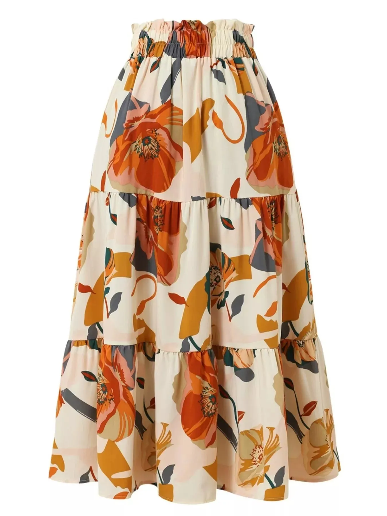Full Size Floral Print Tiered Skirt Plus Size sold by Charming Charlie product image thumbnail 2