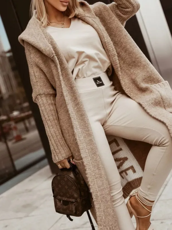 Full Size Hooded Knit Open Front Cardigan Plus Size sold by Charming Charlie