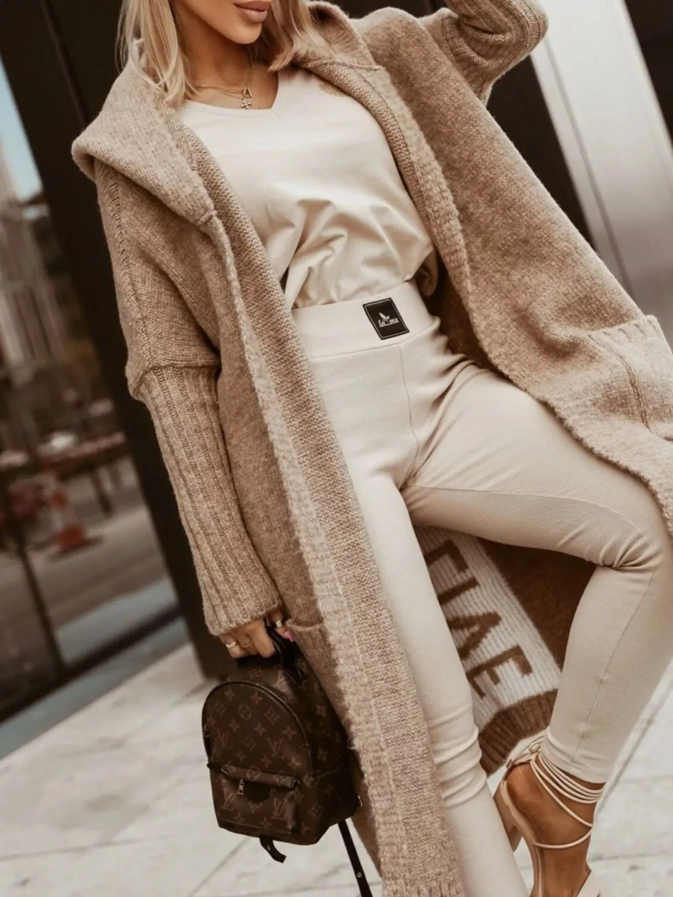 Full Size Hooded Knit Open Front Cardigan Plus Size sold by Charming Charlie