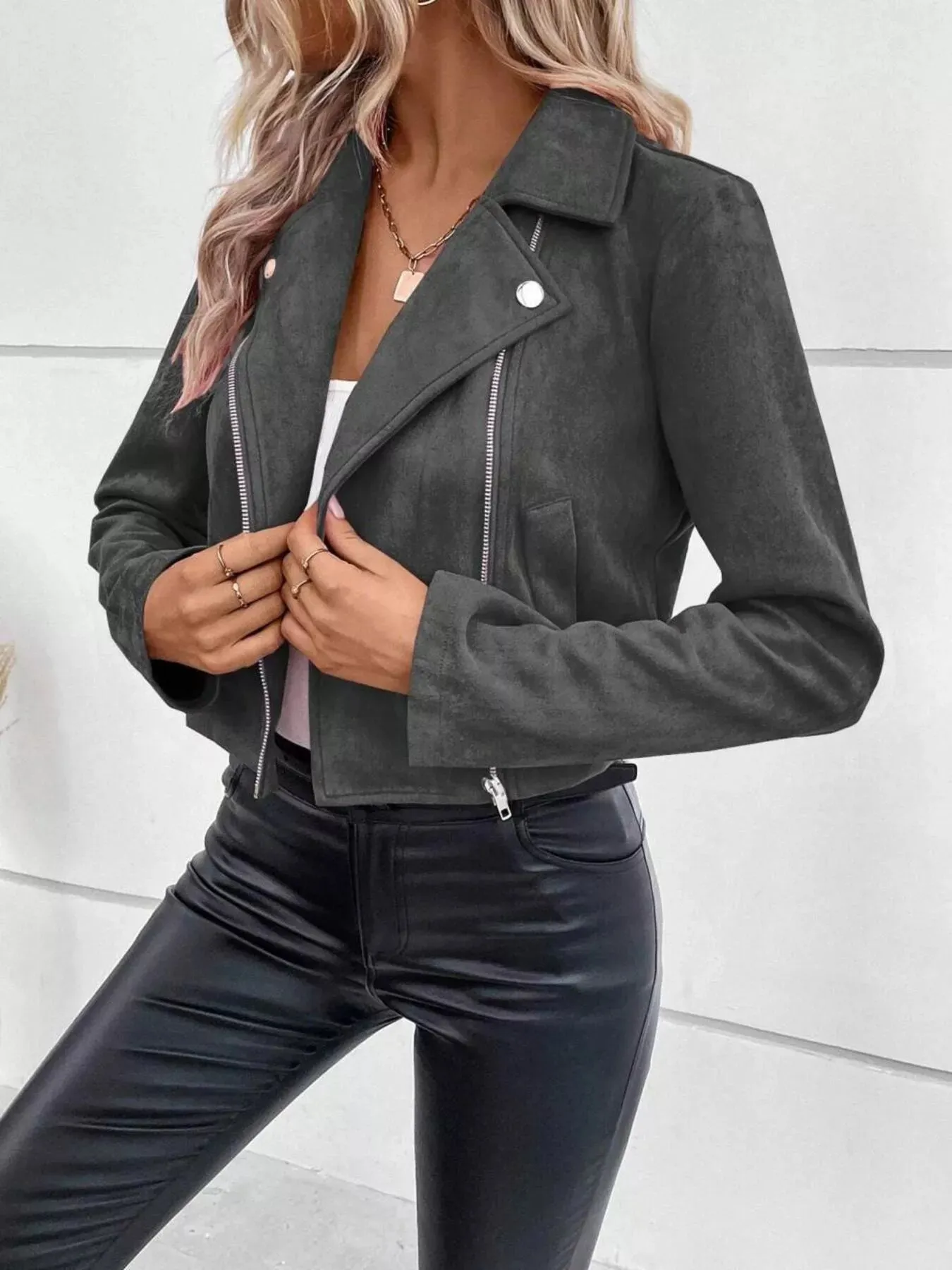 Zip Up Cropped Jacket sold by Charming Charlie product image thumbnail 2