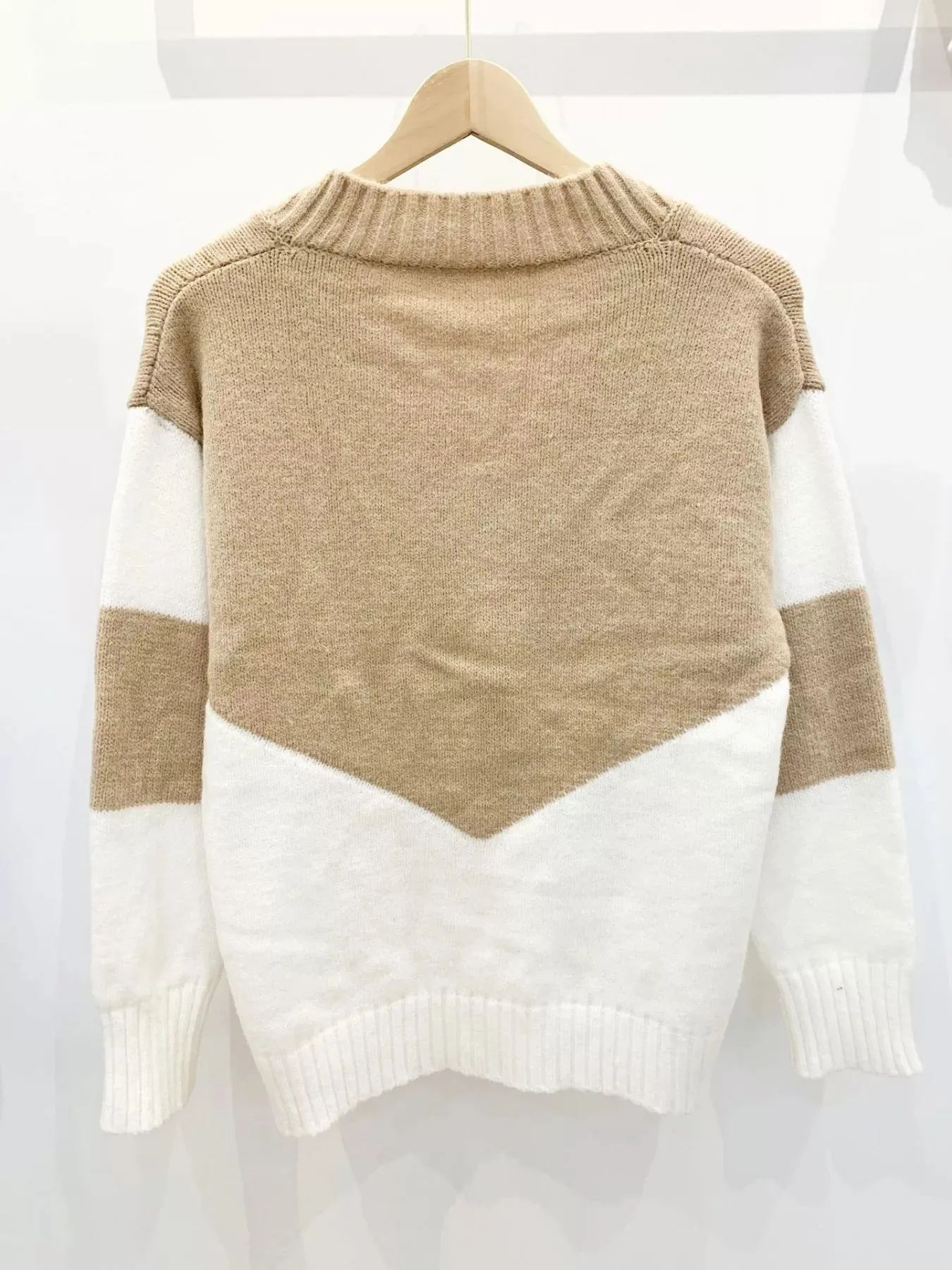 Color Block V-Neck Knit Sweater sold by Charming Charlie product image thumbnail 3