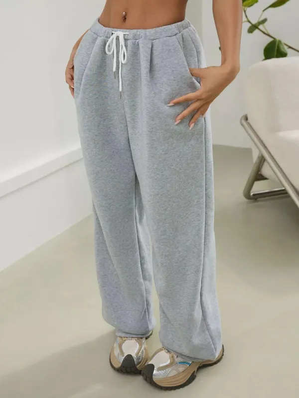 Casual Drawstring High Waist Wide Leg Sweatpants sold by Charming Charlie