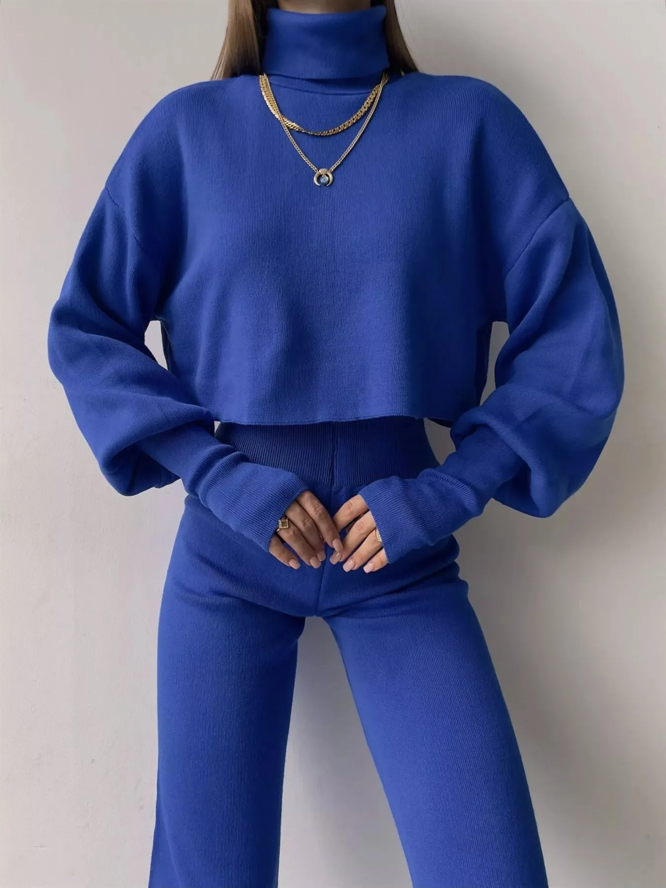 Turtleneck Long Sleeve Top & Pants Set sold by Charming Charlie product image thumbnail 4