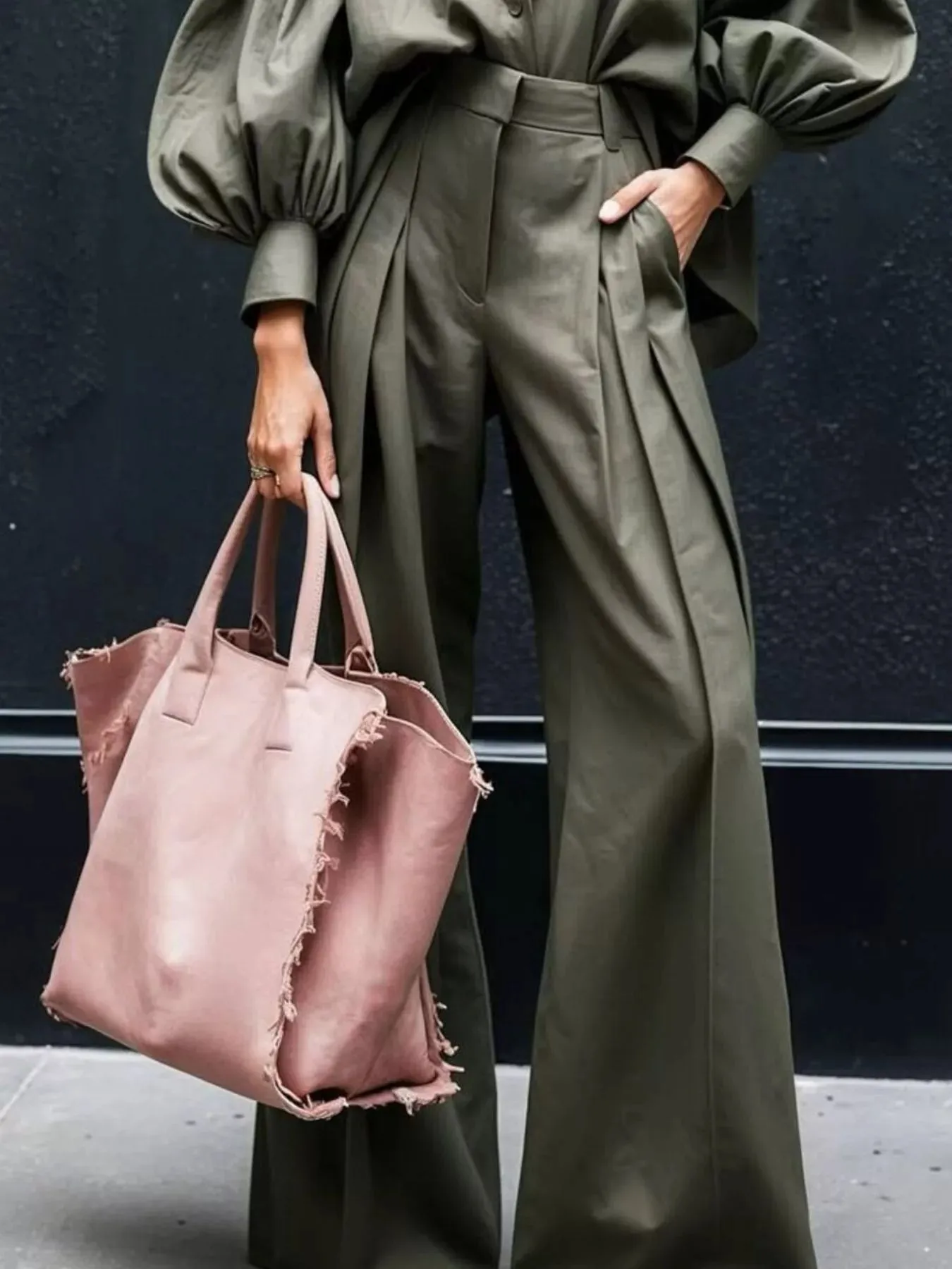 Lantern Sleeve Shirt and Wide Leg Pants Set sold by Charming Charlie product image thumbnail 3