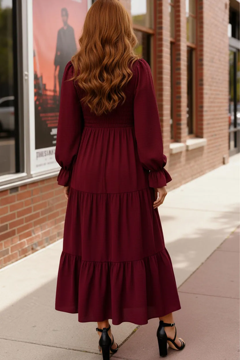 Burgundy Magic Maxi Dress sold by Charming Charlie product image thumbnail 4