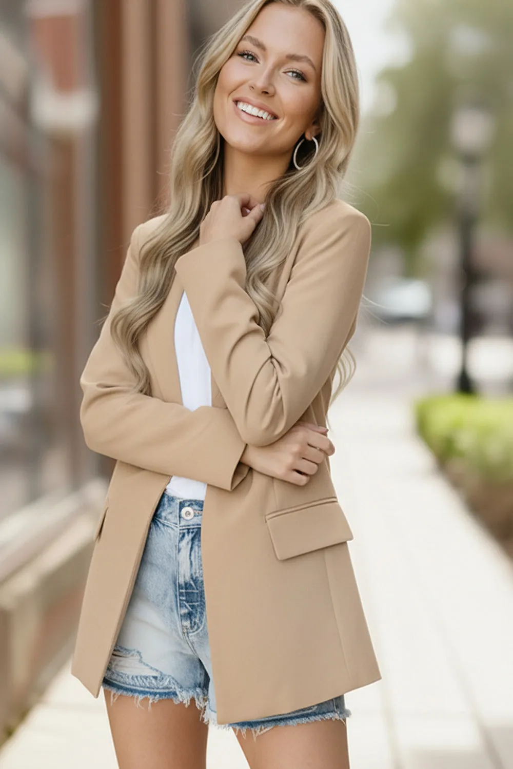 City Chic Taupe Blazer sold by Charming Charlie