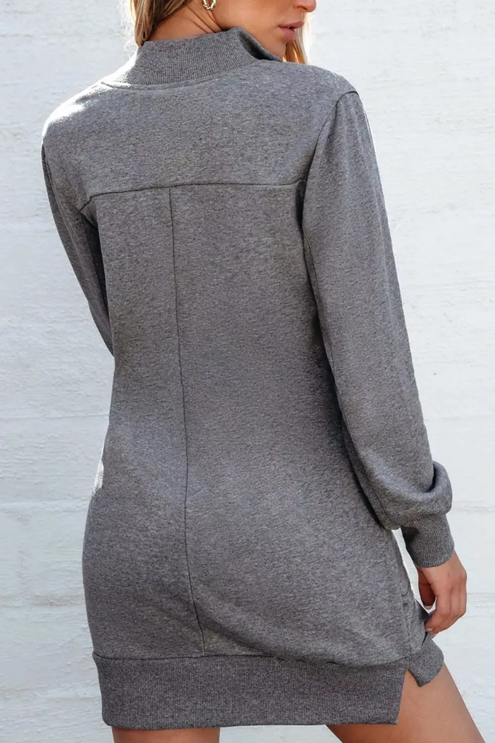 Zip Front Long Sleeve Sweatshirt Dress sold by Charming Charlie product image thumbnail 4