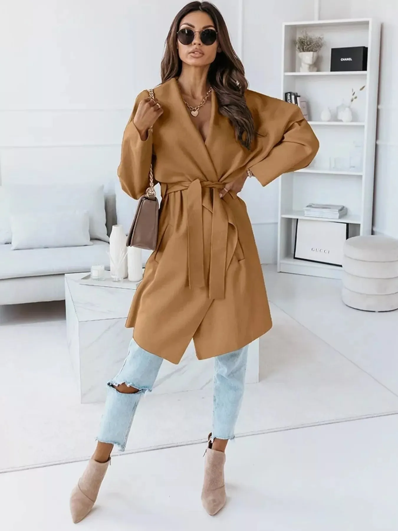 Tie Waist Long Sleeve Outerwear sold by Charming Charlie product image thumbnail 5