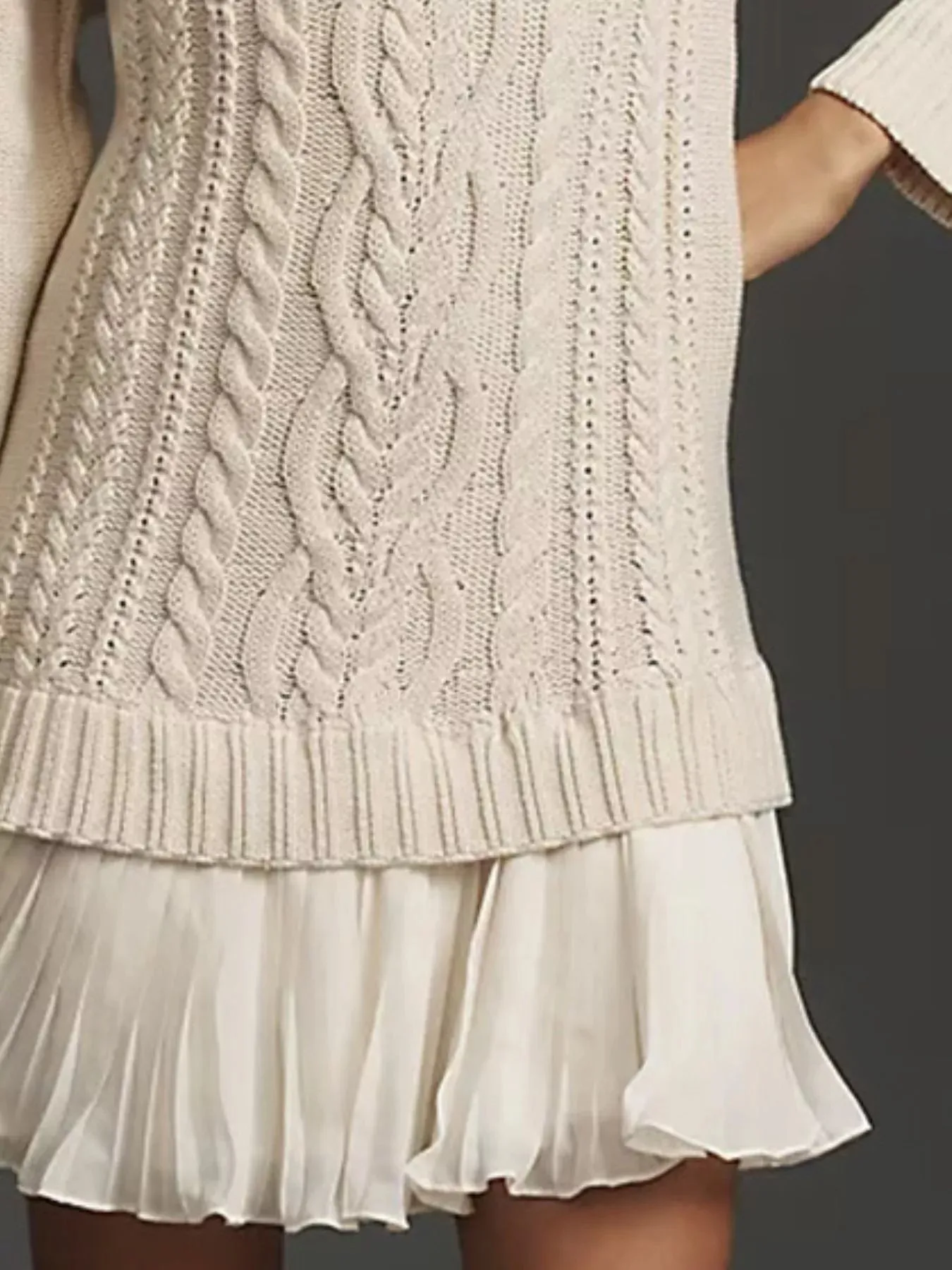 Full Size Cable-Knit Mini Sweater Dress Plus Size sold by Charming Charlie product image thumbnail 3