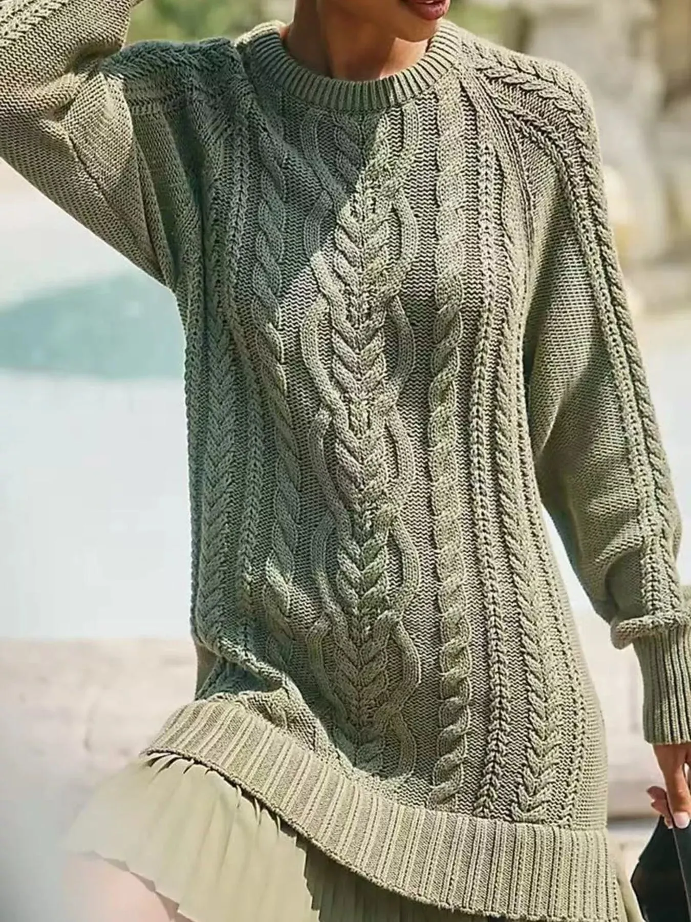 Full Size Cable-Knit Mini Sweater Dress Plus Size sold by Charming Charlie product image thumbnail 4