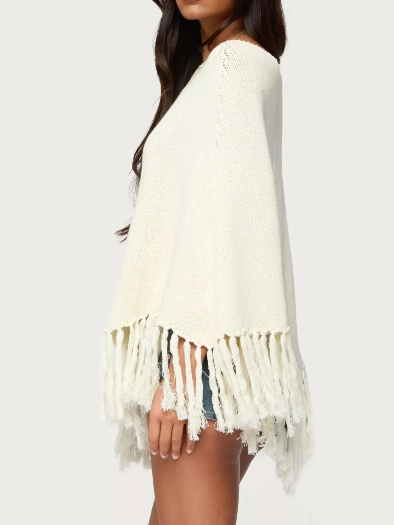 Fringe Cape Sleeve Sweater sold by Charming Charlie product image thumbnail 4