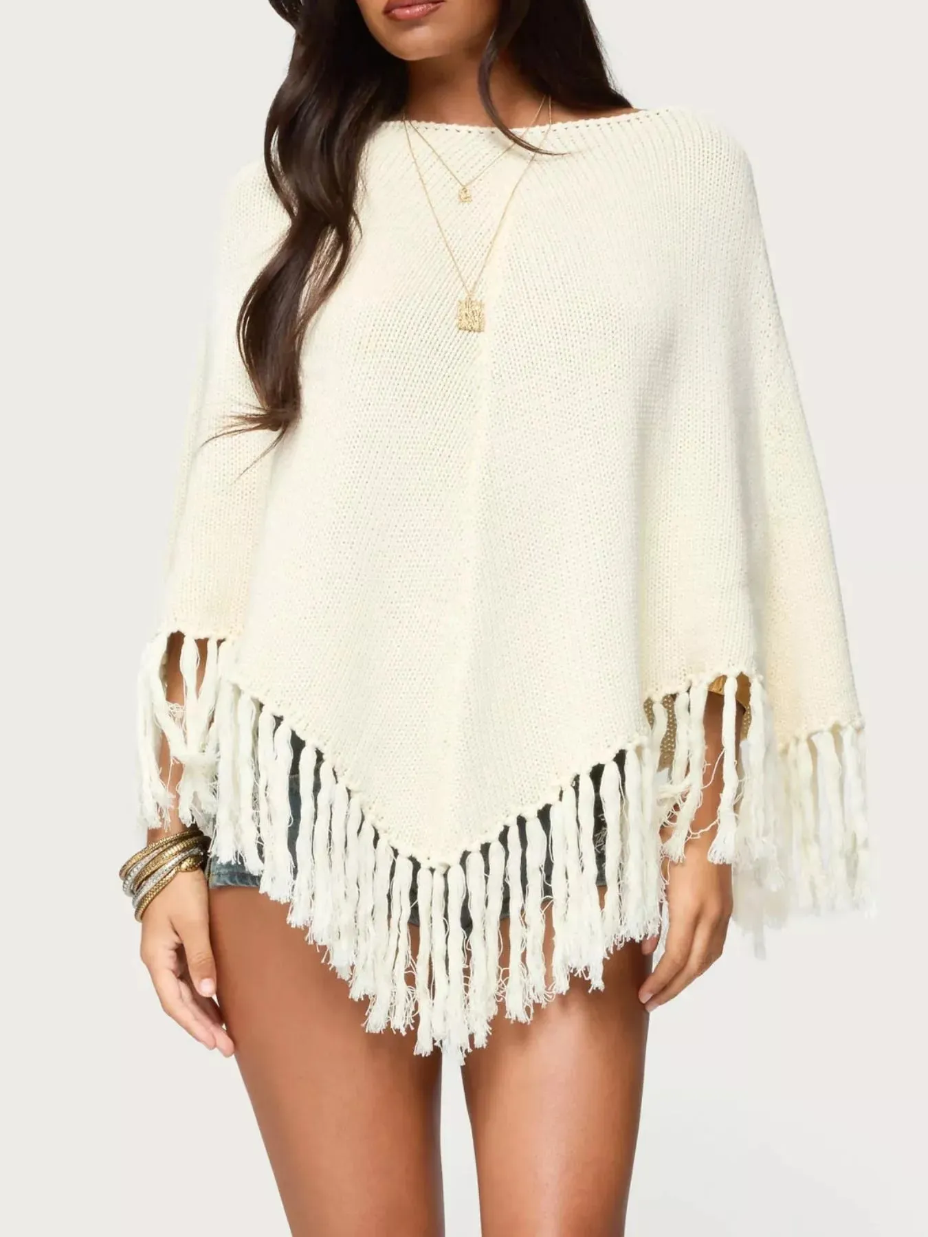 Fringe Cape Sleeve Sweater sold by Charming Charlie product image thumbnail 2