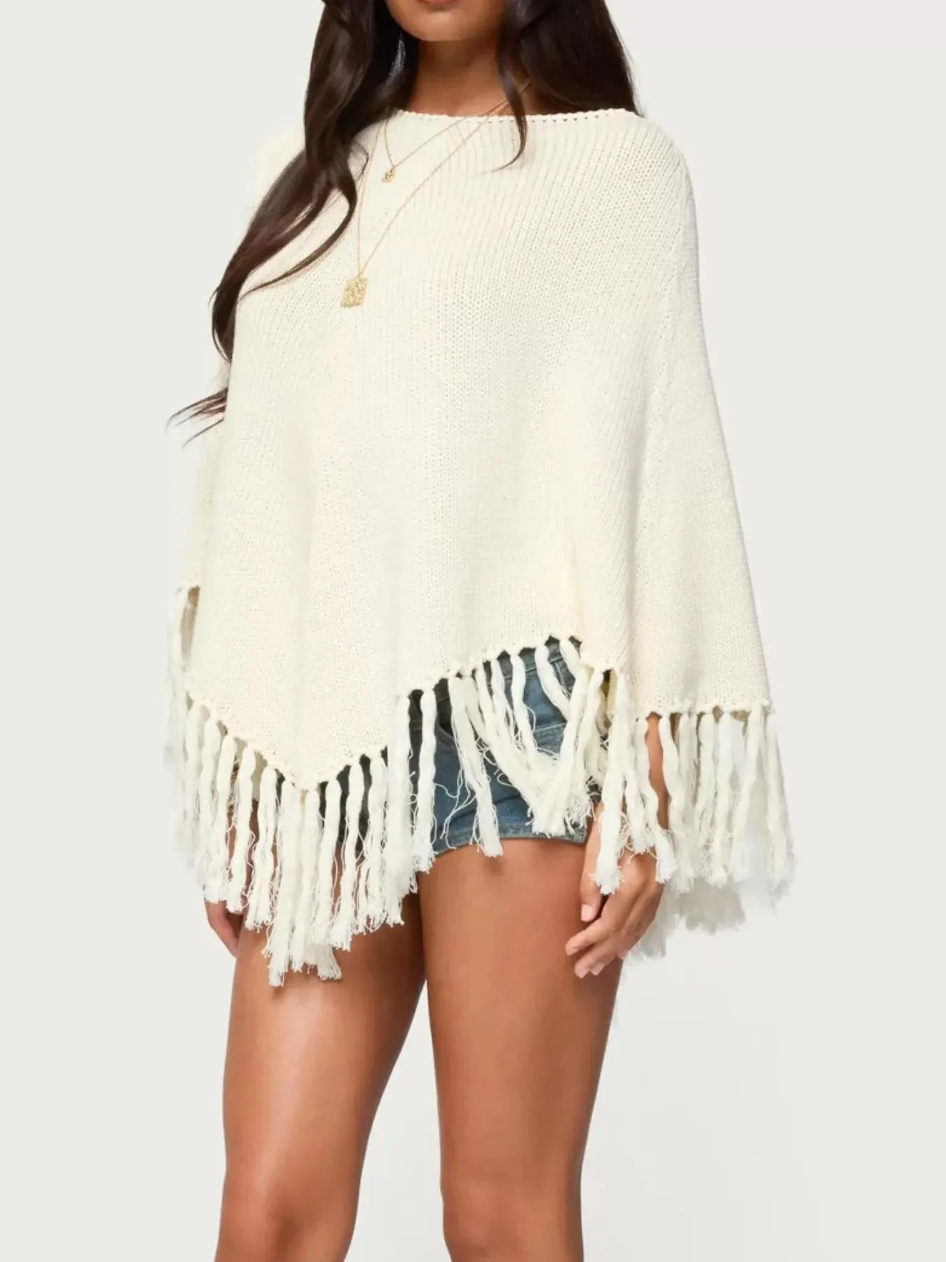 Fringe Cape Sleeve Sweater sold by Charming Charlie product image thumbnail 3