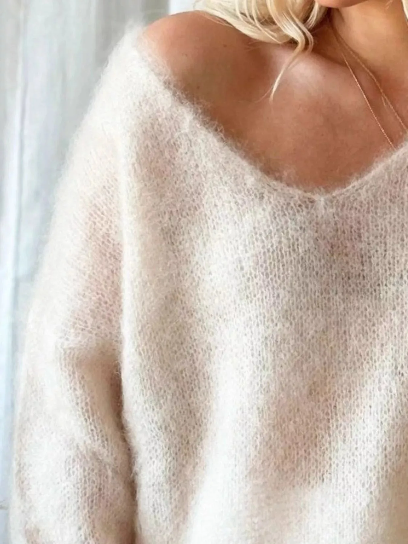 V-Neck Dropped Shoulder Sweater sold by Charming Charlie product image thumbnail 2