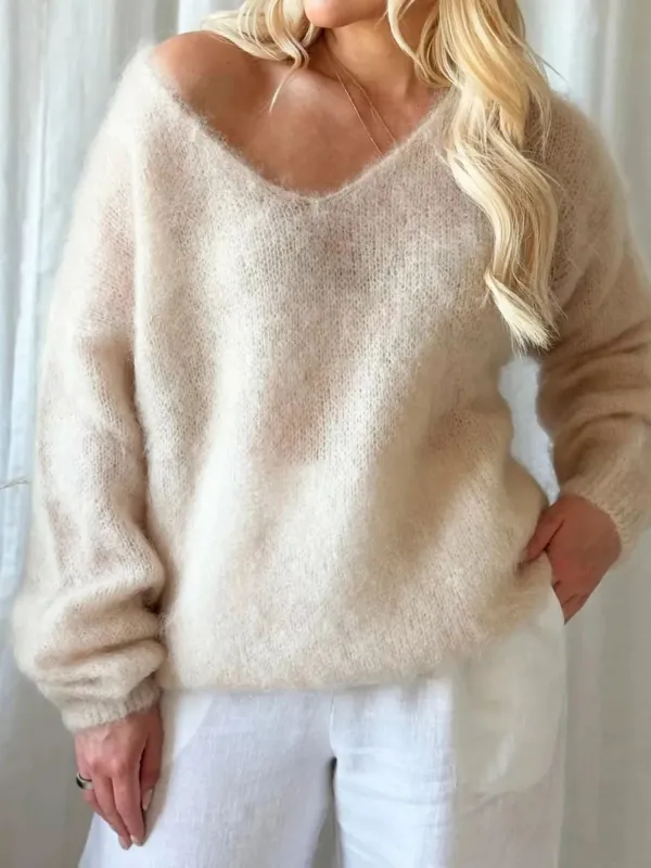 V-Neck Dropped Shoulder Sweater sold by Charming Charlie