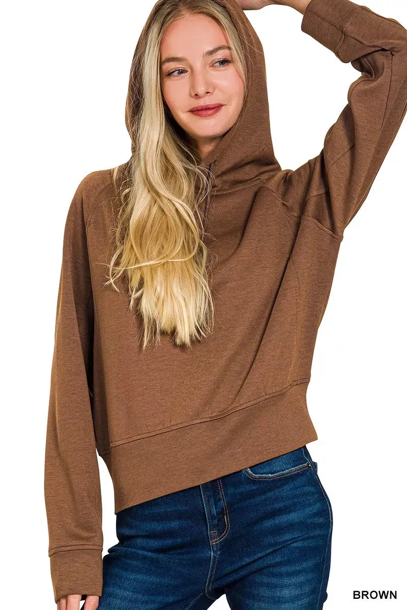 Zenana Drawstring Scuba Hoodie sold by Charming Charlie product image thumbnail 2