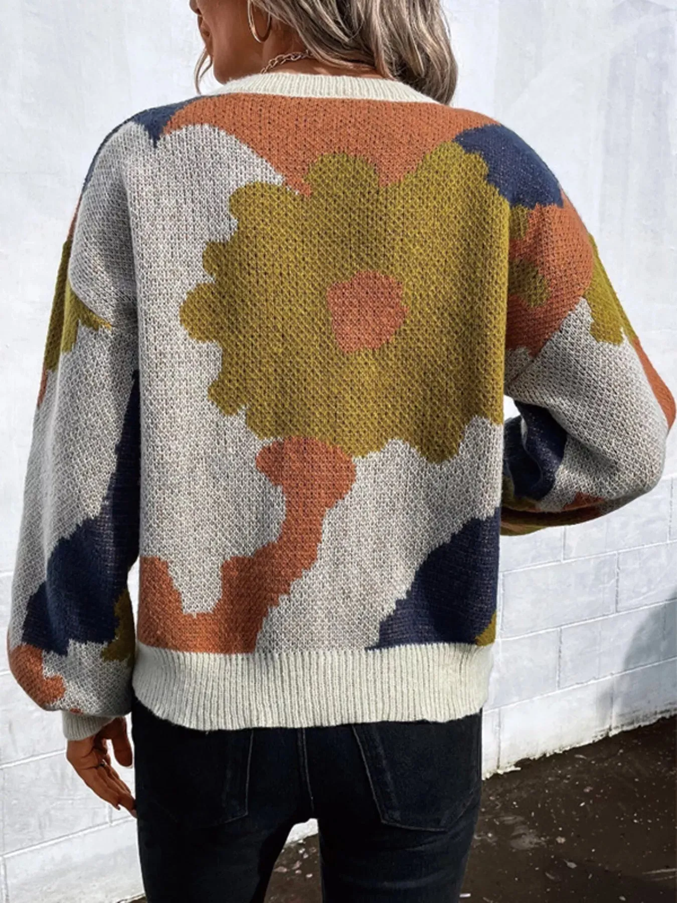 Floral Pattern Round Neck Sweater sold by Charming Charlie product image thumbnail 5