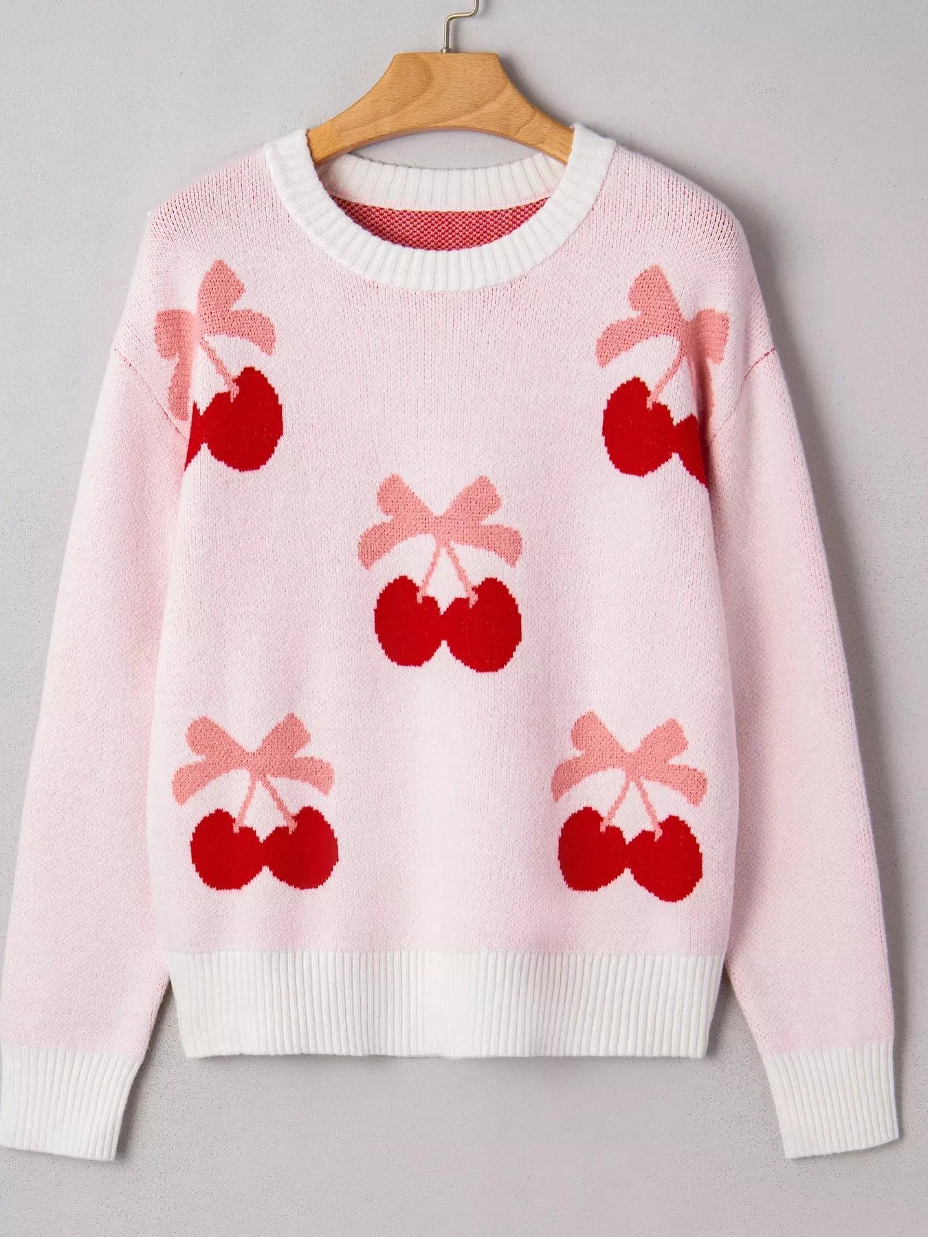 Cherry Pattern Drop Shoulder Sweater sold by Charming Charlie product image thumbnail 2
