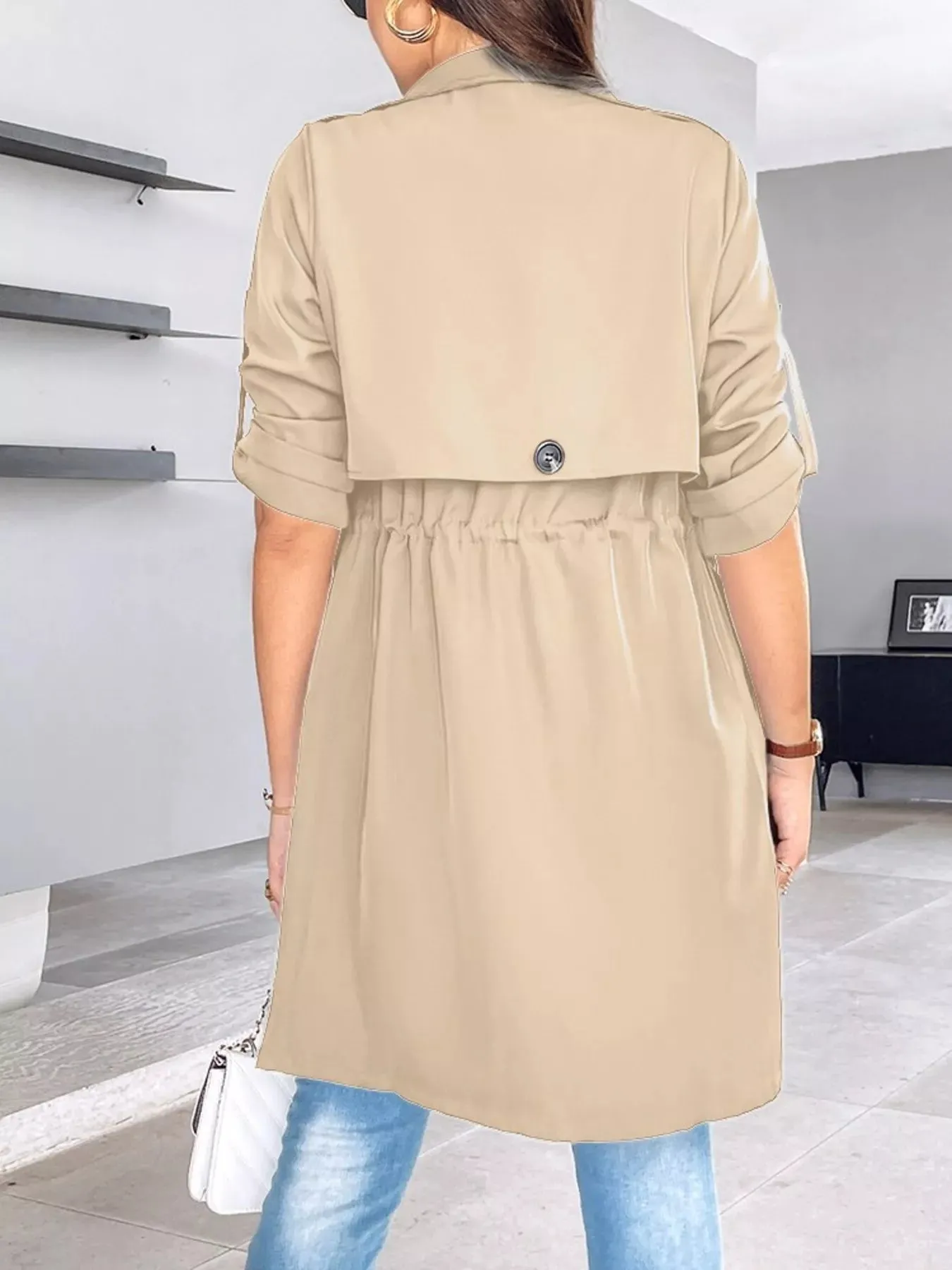 Drape Collar Lightweight Trench Coat sold by Charming Charlie product image thumbnail 3