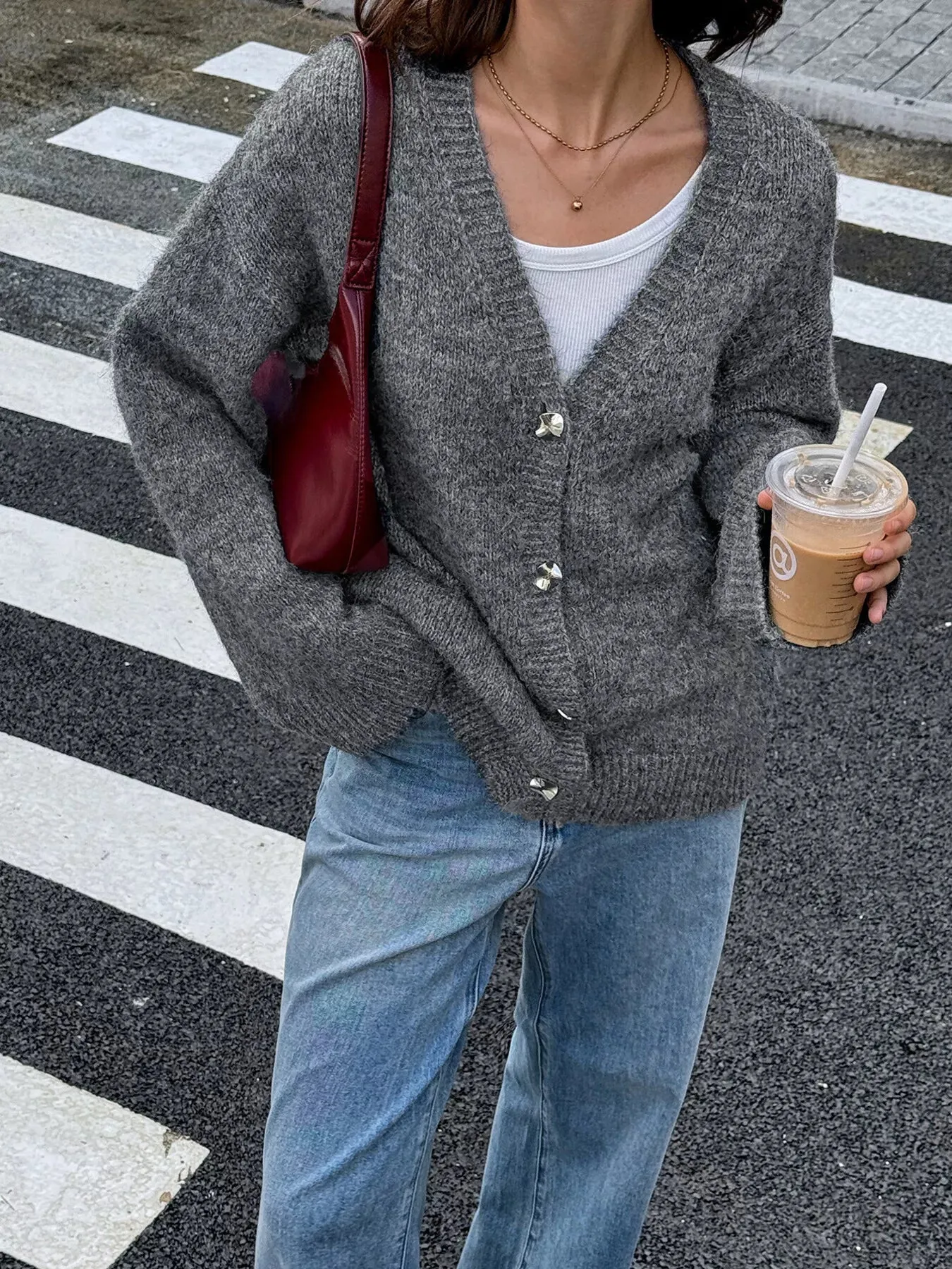 Button-Down Knit Cardigan sold by Charming Charlie product image thumbnail 3