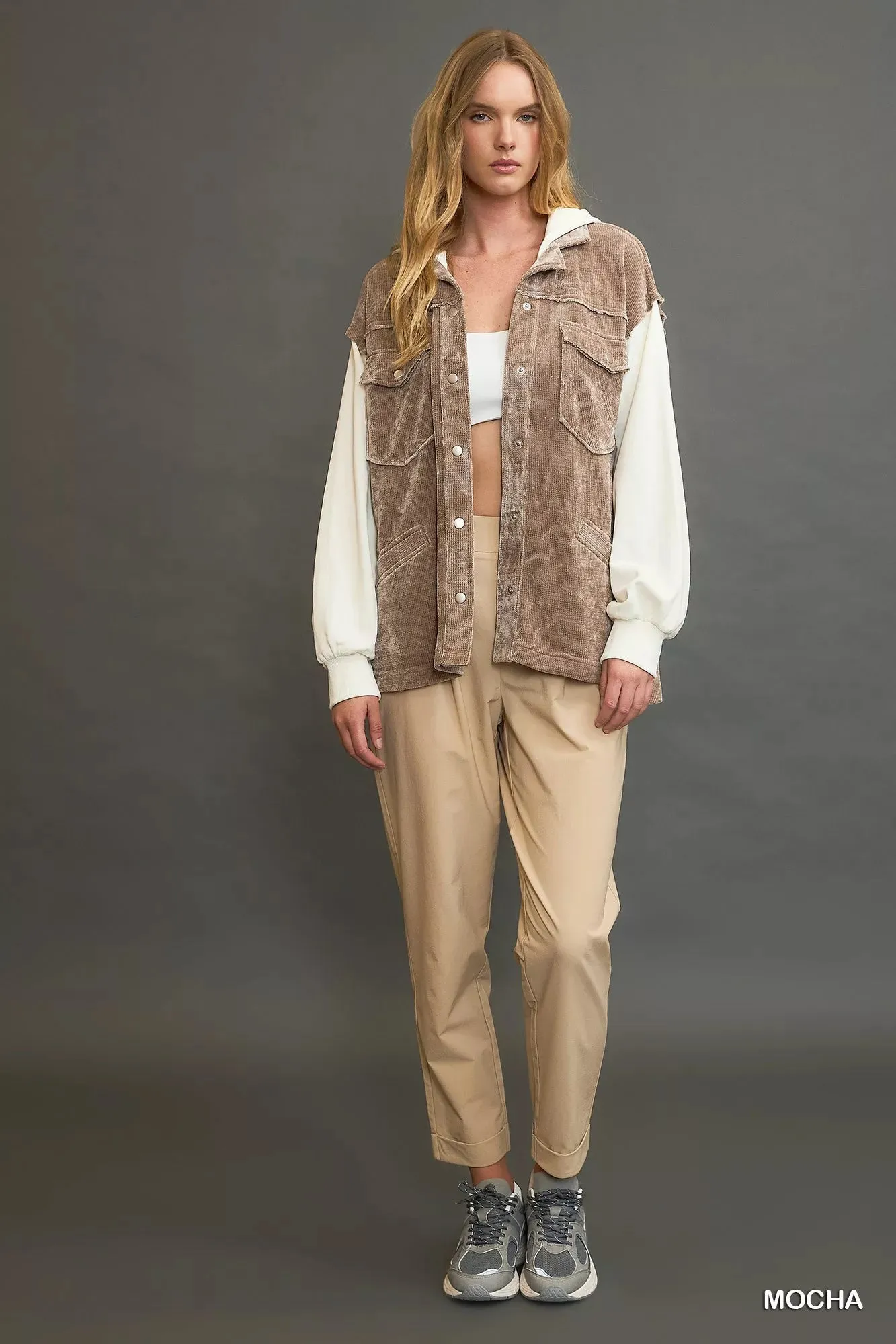 Umgee Contrast Hooded Chenille Jacket sold by Charming Charlie product image thumbnail 3