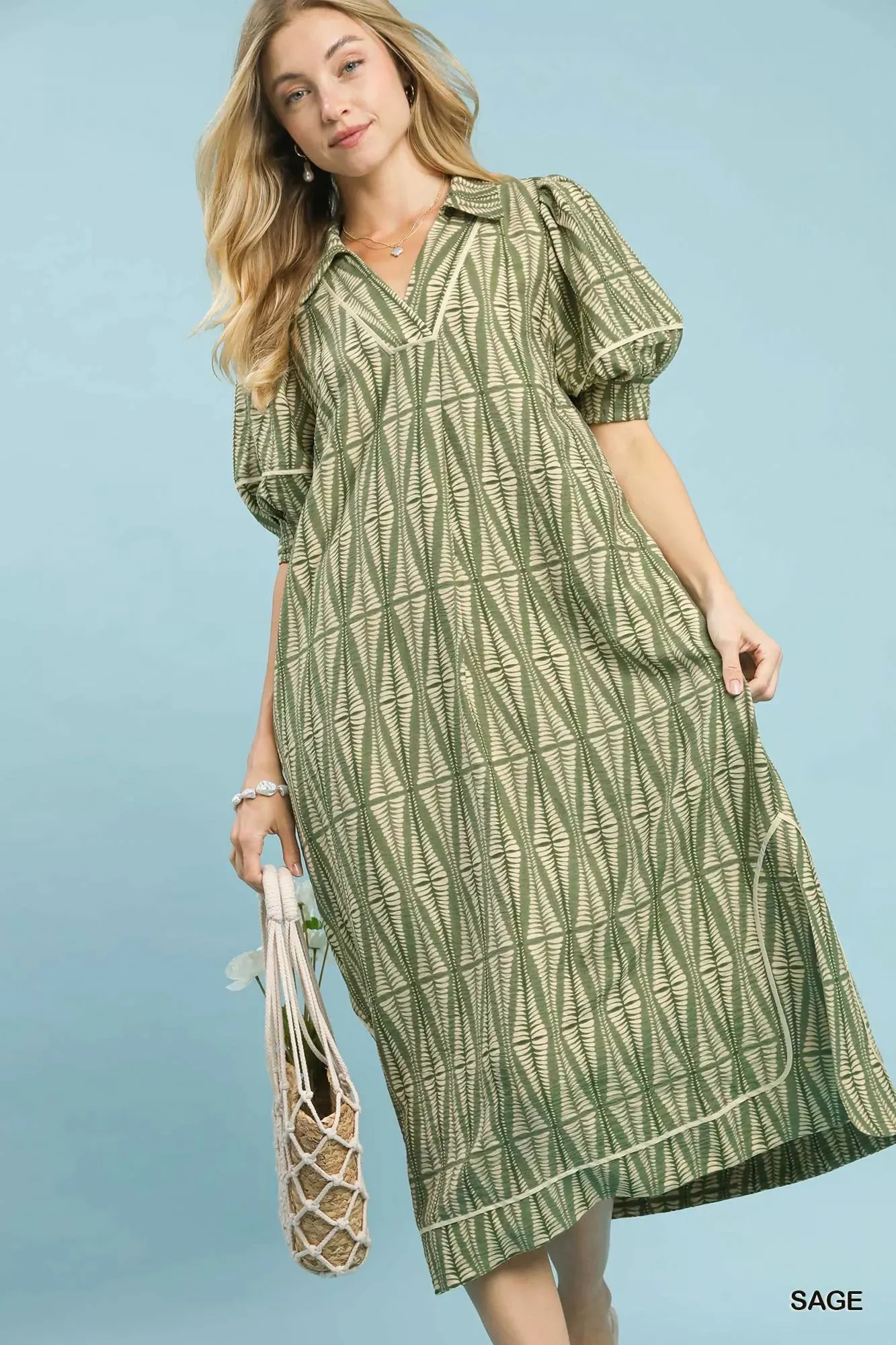 Umgee Geometric Print Midi Dress sold by Charming Charlie