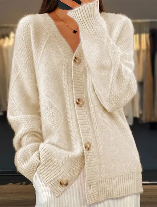 Full Size Textured Knit Button-Down Cardigan Plus Size sold by Charming Charlie