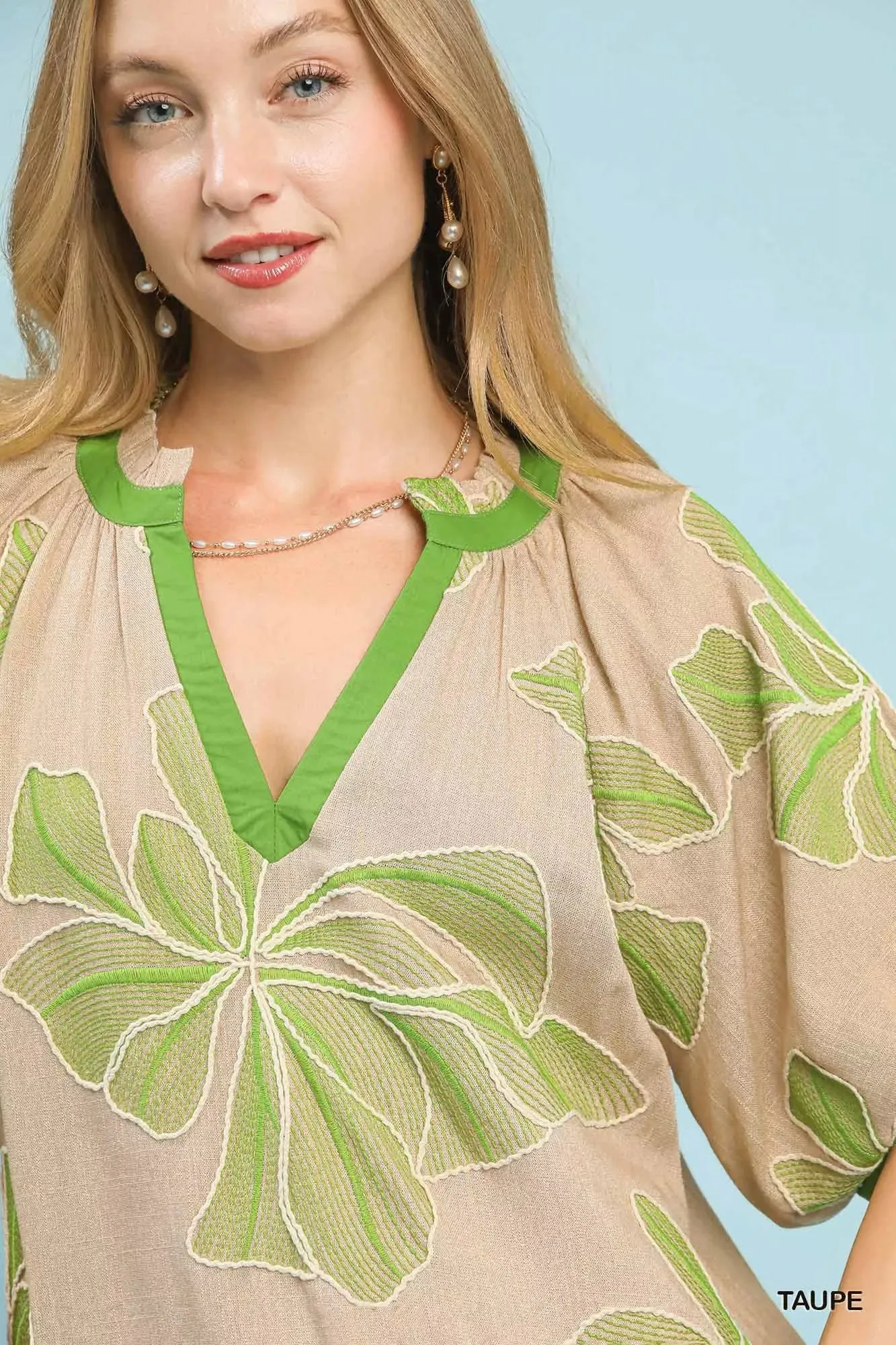 Umgee Embroidered V-Neck Short Sleeve Top sold by Charming Charlie product image thumbnail 5