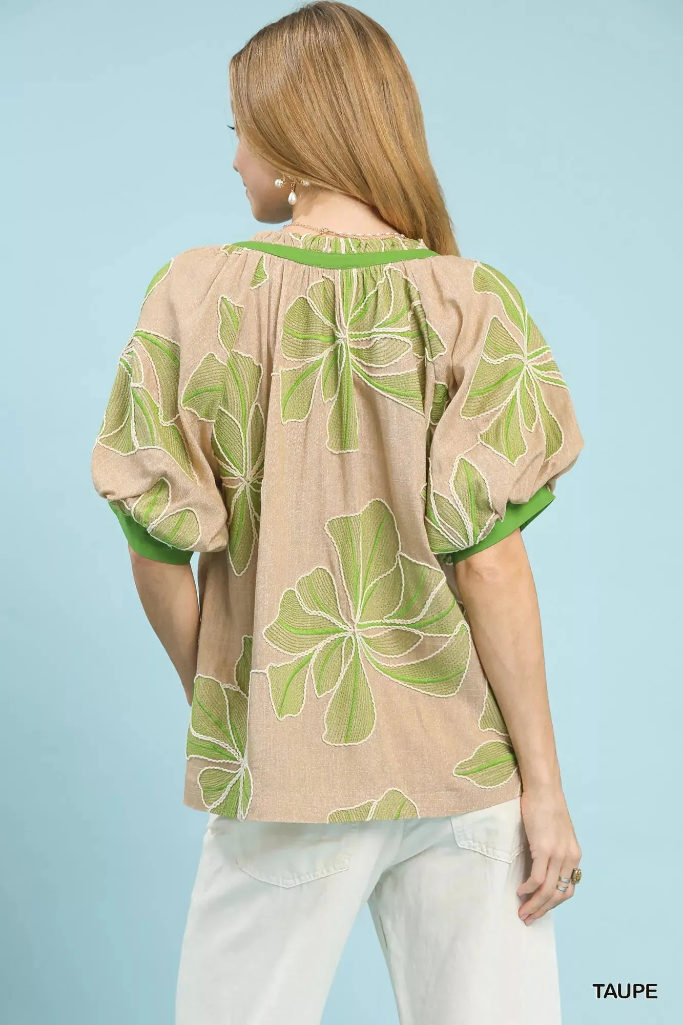Umgee Embroidered V-Neck Short Sleeve Top sold by Charming Charlie product image thumbnail 3