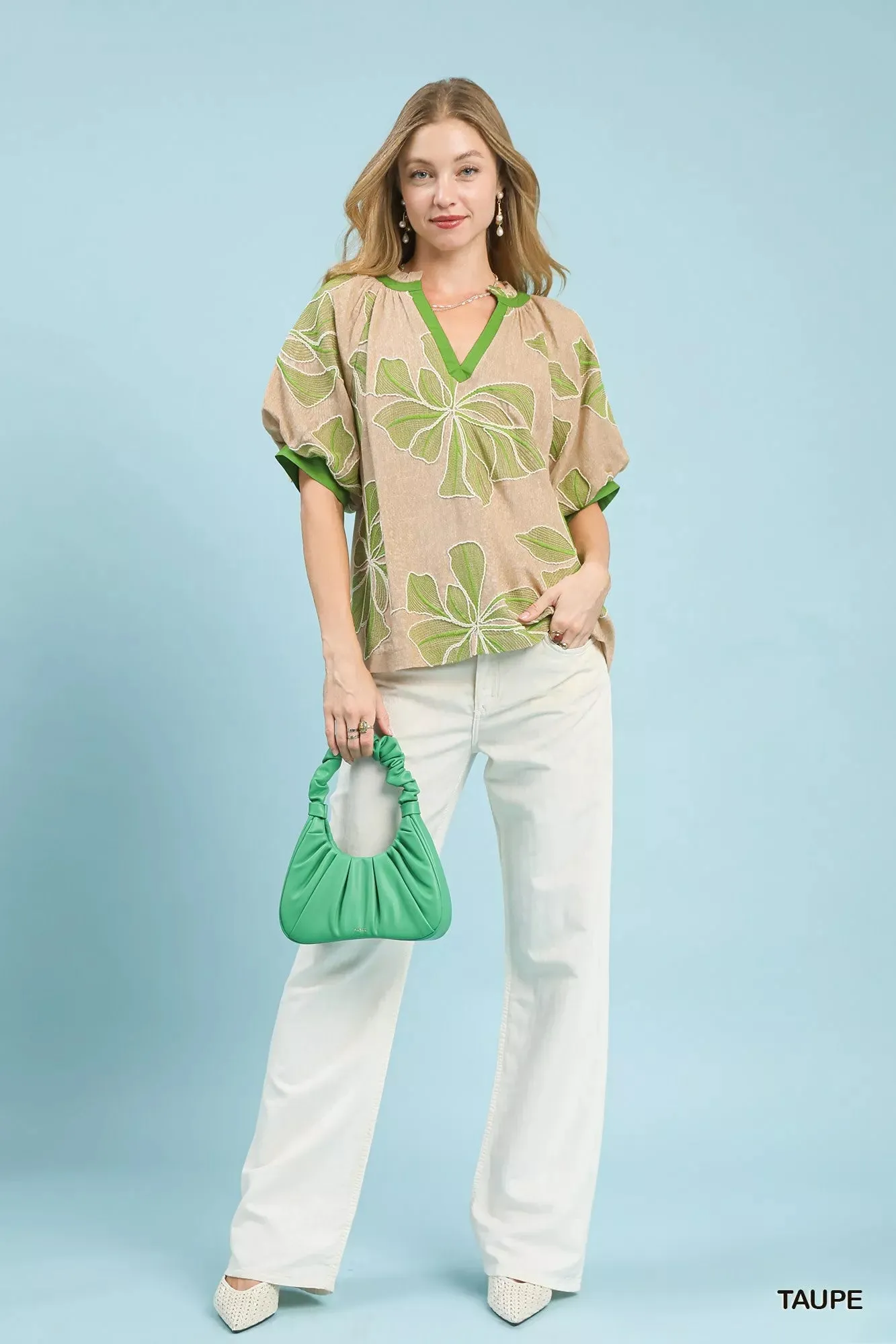 Umgee Embroidered V-Neck Short Sleeve Top sold by Charming Charlie product image thumbnail 4