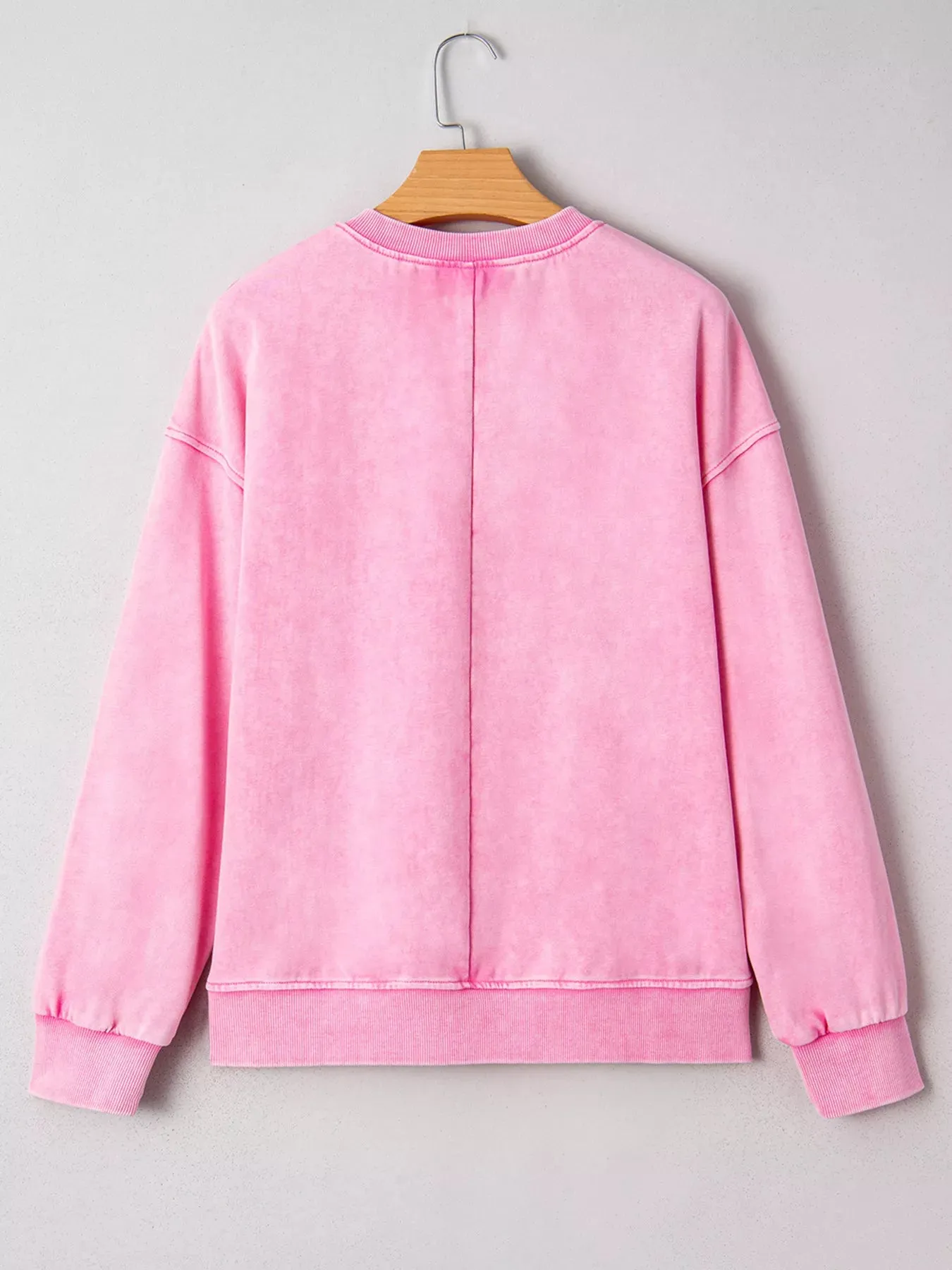 Mineral Wash Crossed Crew Neck Drop Shoulder Loose Sweatshirt sold by Charming Charlie product image thumbnail 5