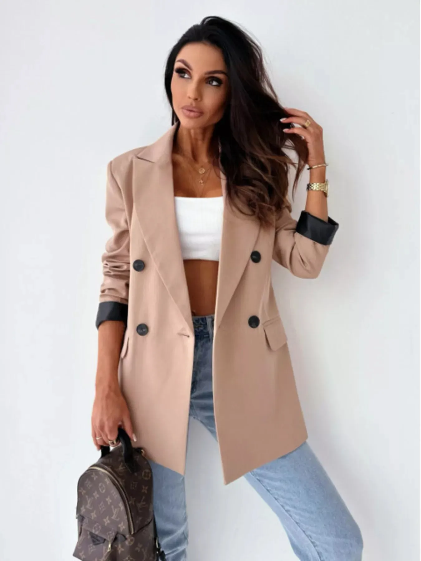 Lapel Collar Long Sleeve Blazer sold by Charming Charlie product image thumbnail 5