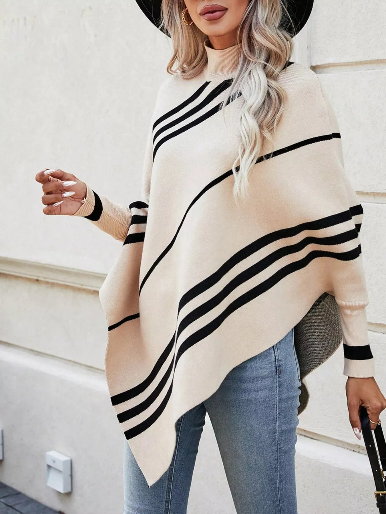 Striped Pattern Batwing Sleeve Sweater sold by Charming Charlie product image thumbnail 2