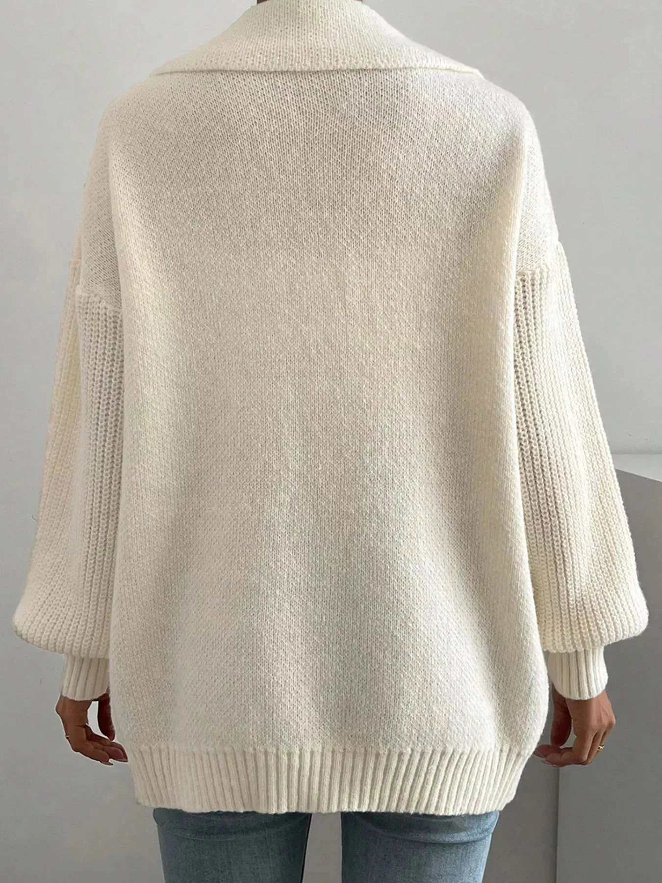 Solid Color Knit Lapel Collar Single Button Sweater Cardigan sold by Charming Charlie product image thumbnail 3