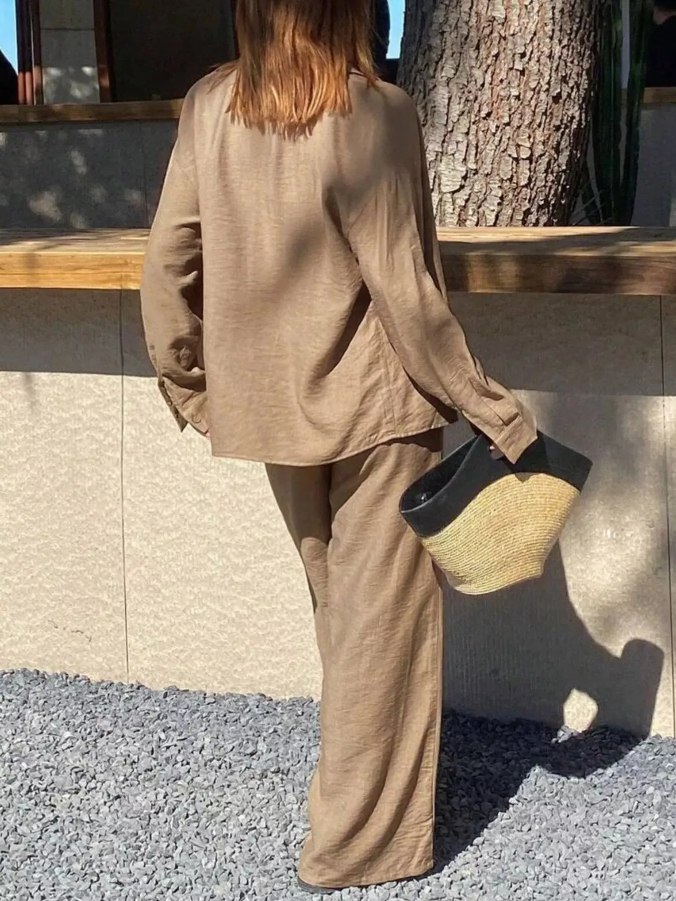 Full Size Relaxed Fit Button Up Shirt and Pants Two-Piece Set Plus Size sold by Charming Charlie product image thumbnail 4