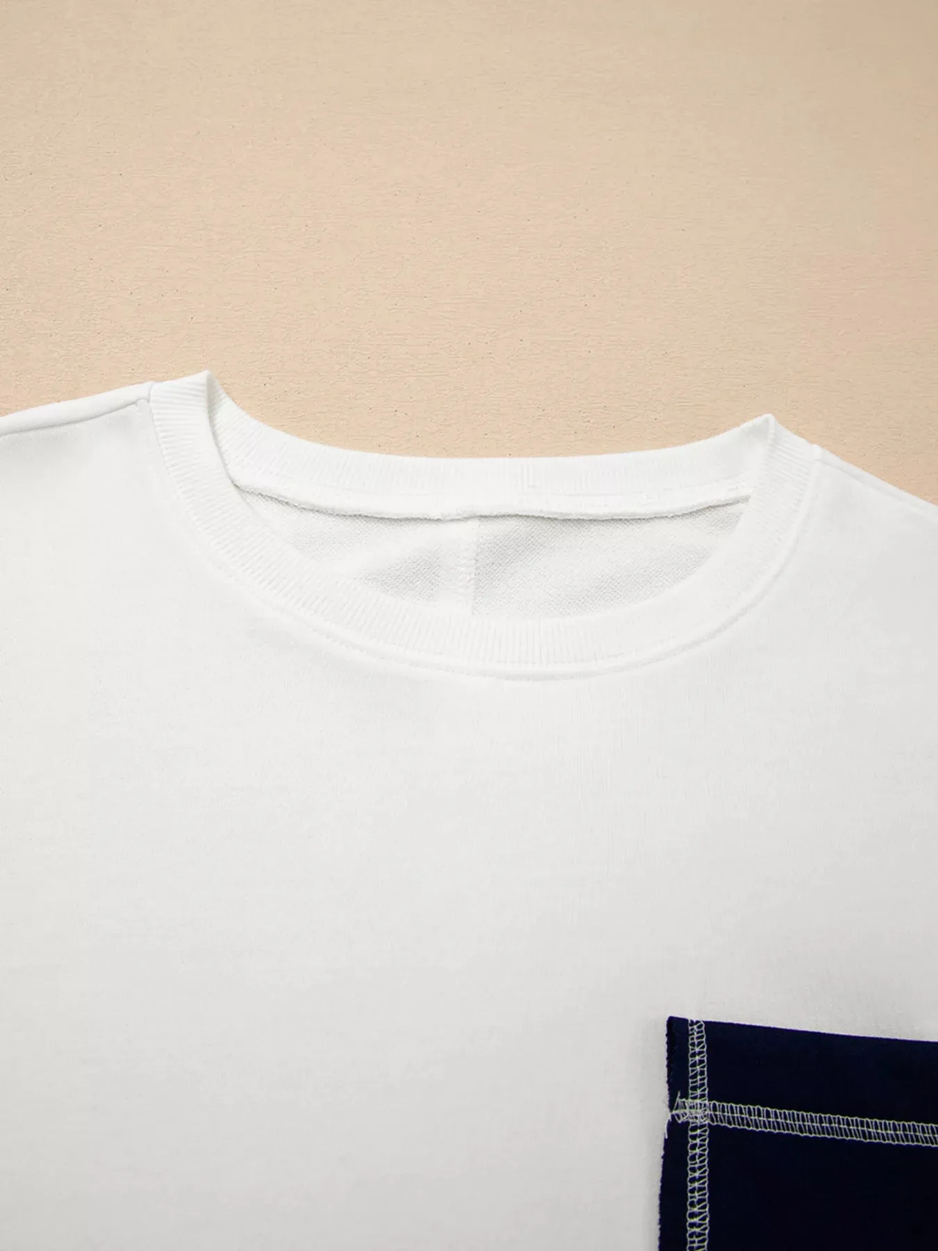 Exposed Seam Detail Color Block Patch Pocket Drop Shoulder Sweatshirt sold by Charming Charlie product image thumbnail 5