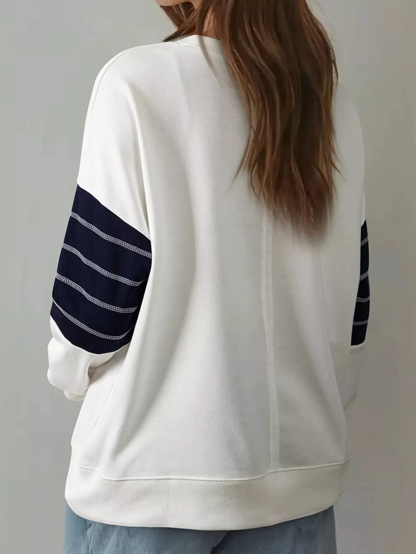 Exposed Seam Detail Color Block Patch Pocket Drop Shoulder Sweatshirt sold by Charming Charlie product image thumbnail 2