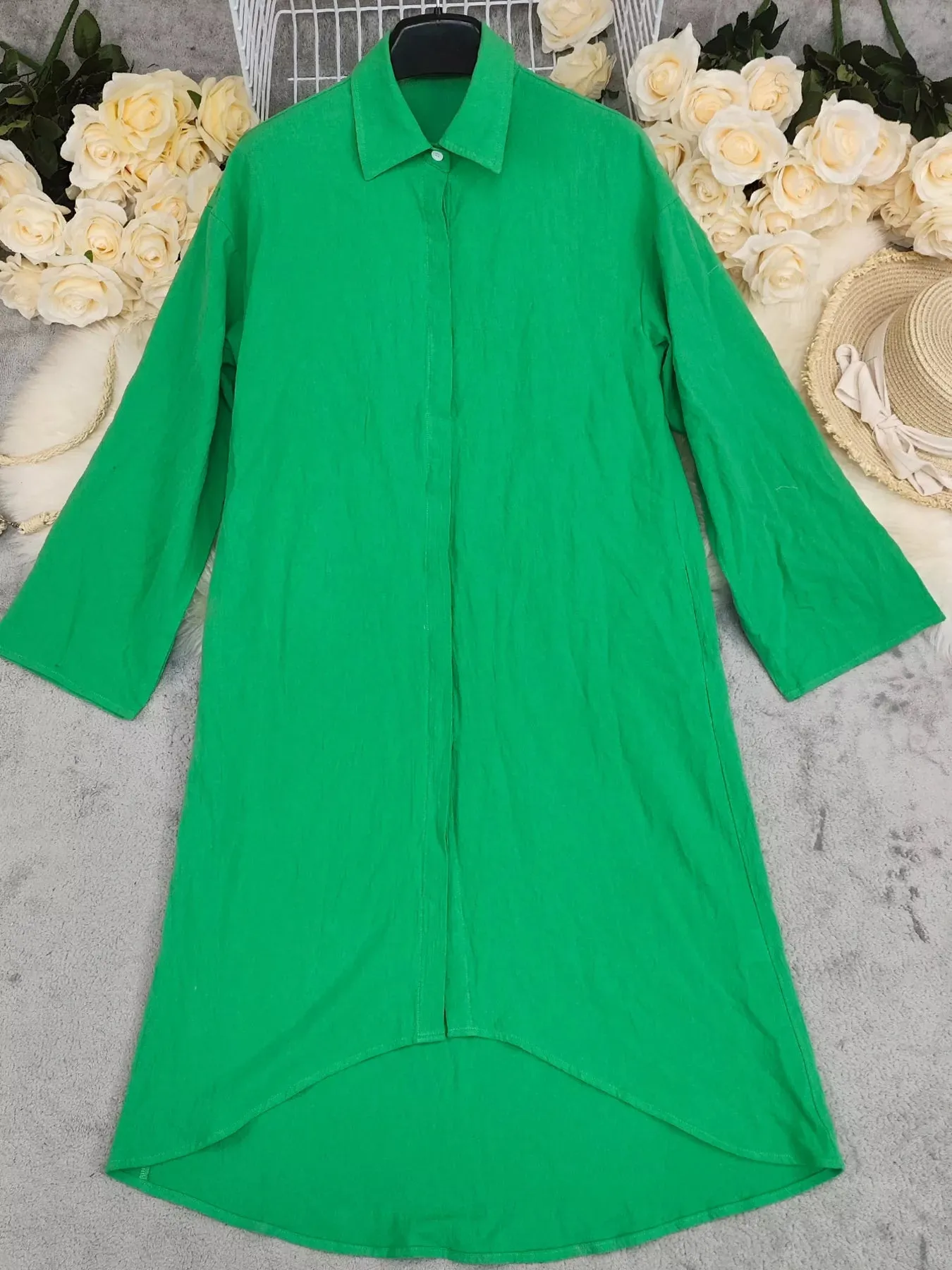 Button Front Long Sleeve Shirt Dress sold by Charming Charlie product image thumbnail 3