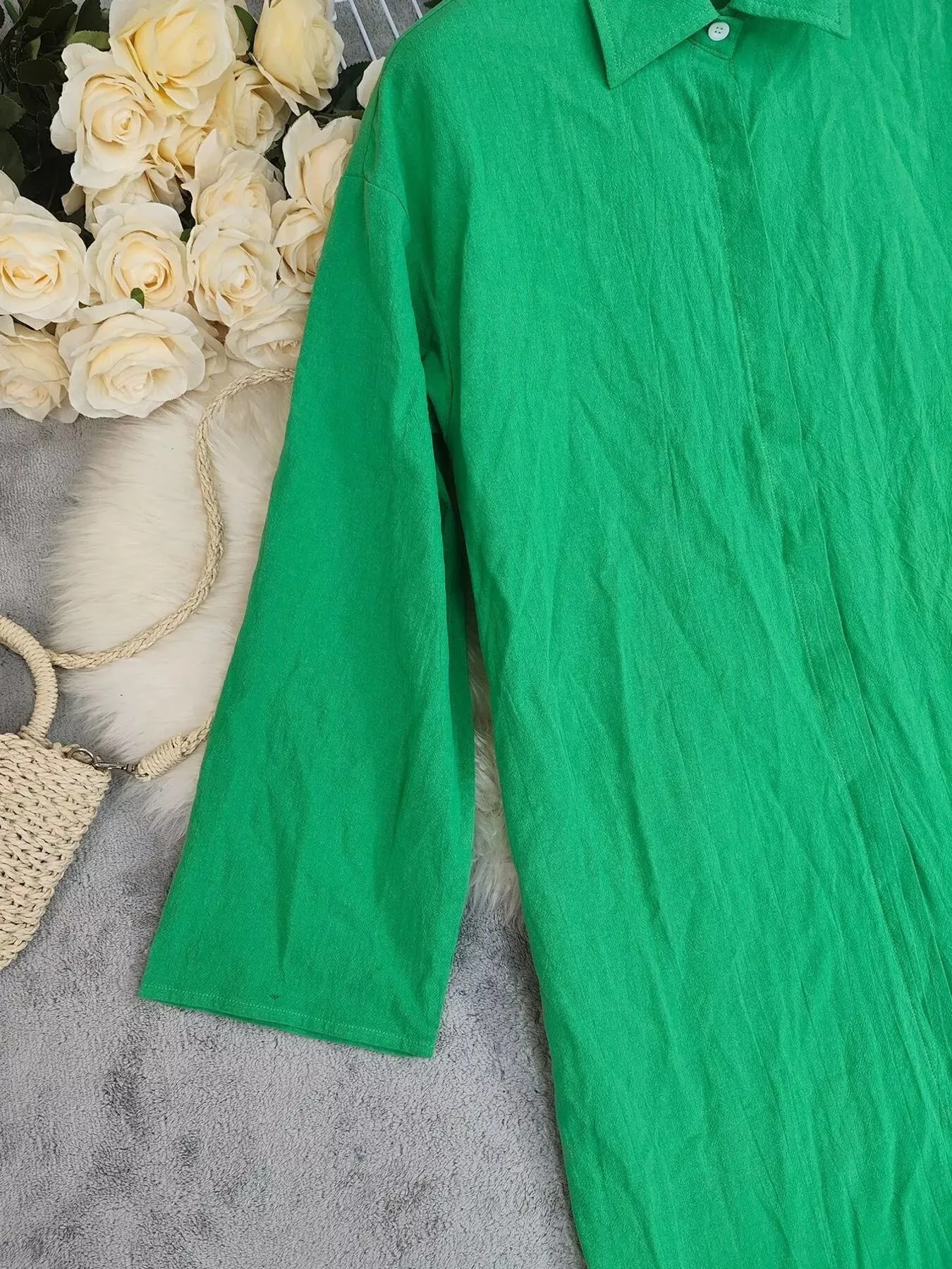 Button Front Long Sleeve Shirt Dress sold by Charming Charlie product image thumbnail 4