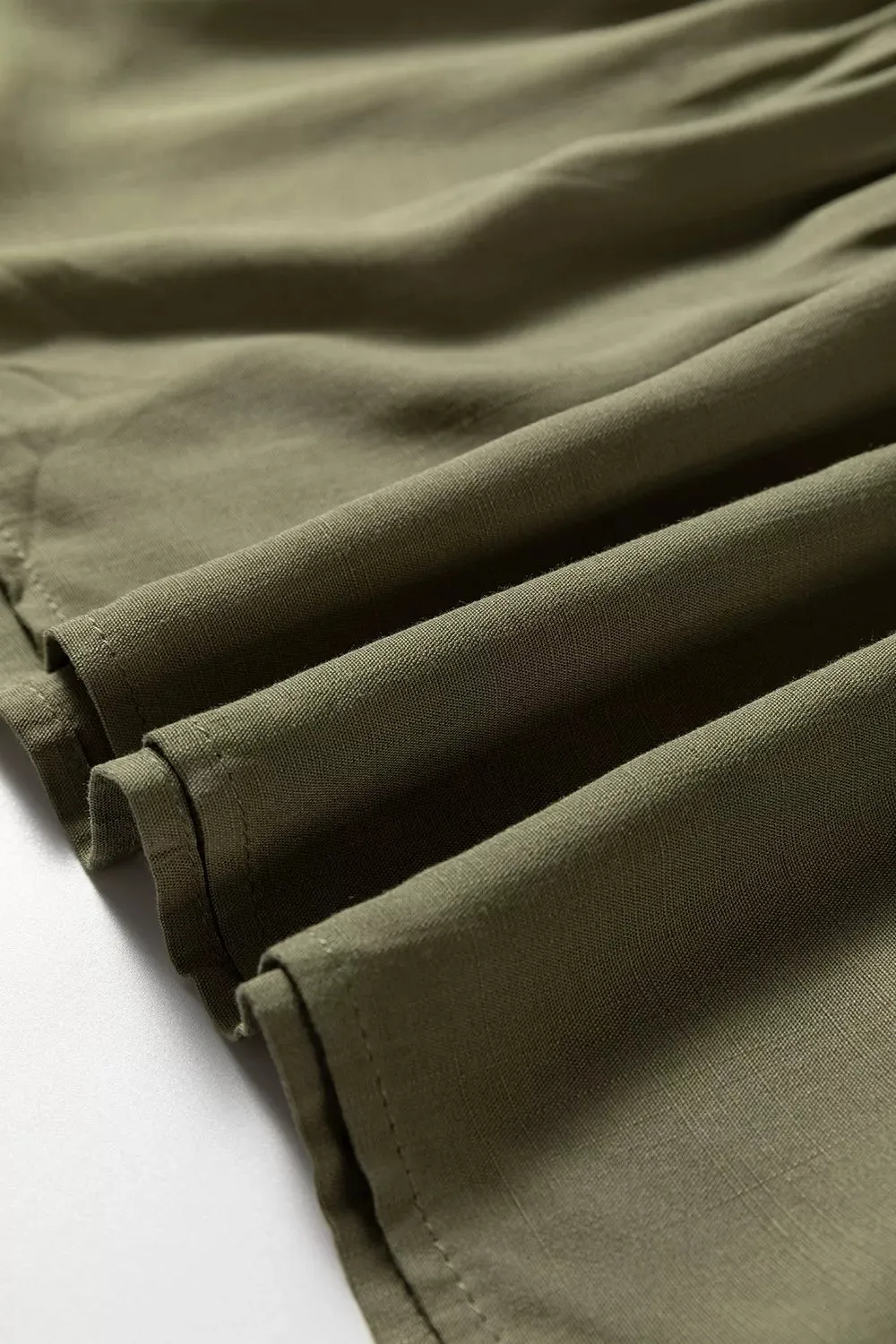 Collared V Neck Smocked Detail Contrast Leopard Trim Dress sold by Charming Charlie product image thumbnail 5