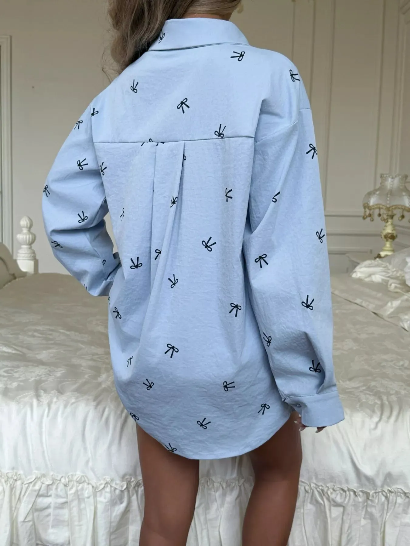 Bow Print Long Sleeve Shirt sold by Charming Charlie product image thumbnail 5