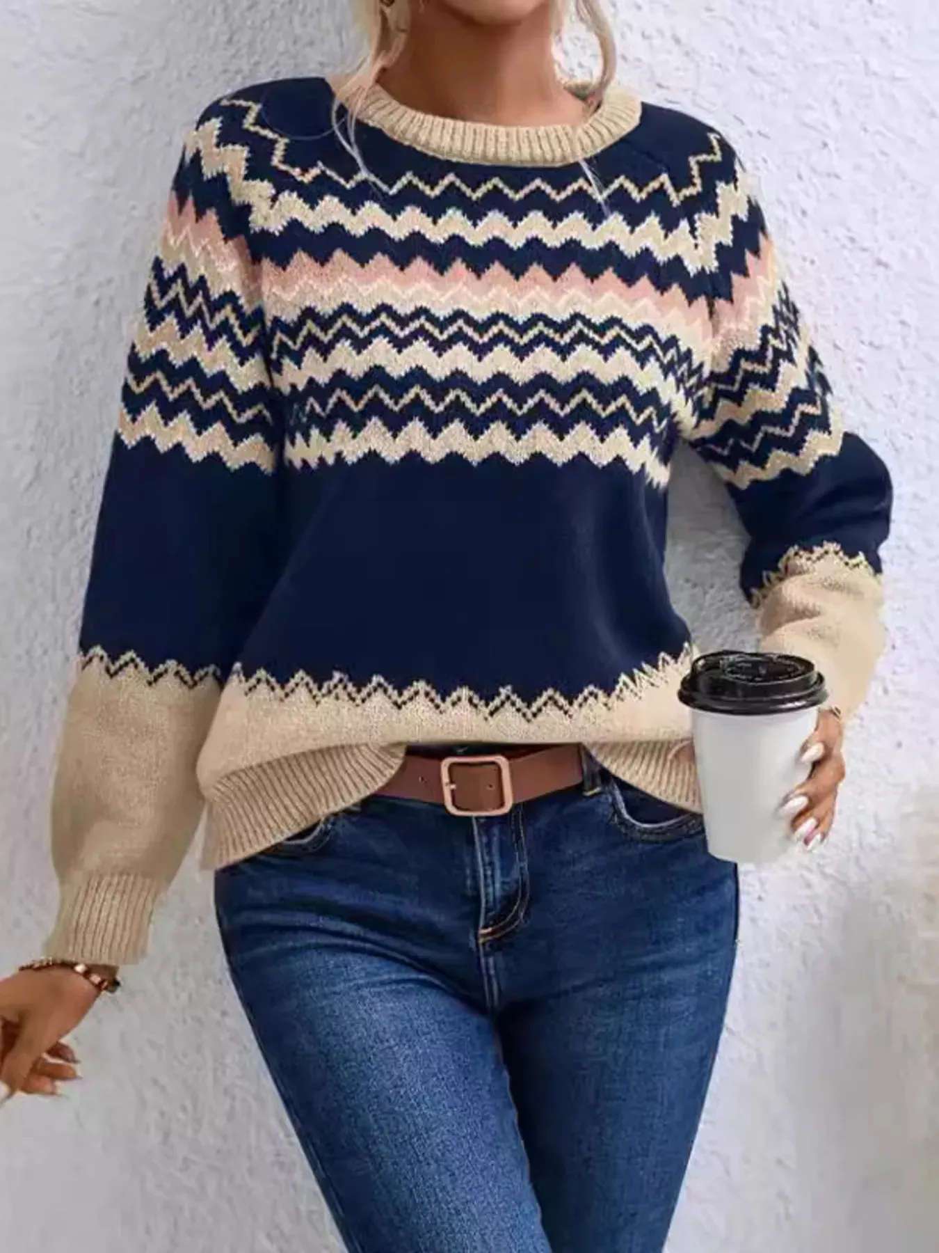 Geometric Pattern Knitted Sweater sold by Charming Charlie product image thumbnail 4