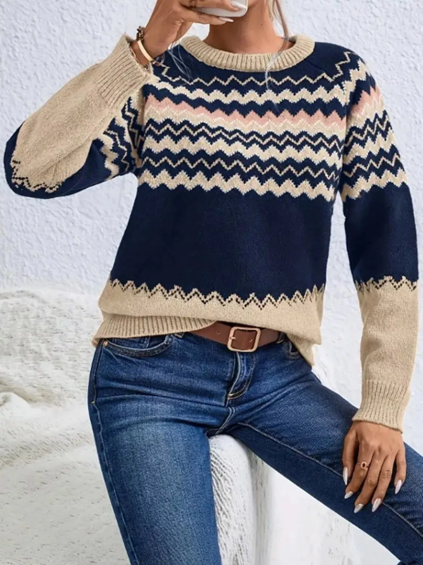 Geometric Pattern Knitted Sweater sold by Charming Charlie product image thumbnail 5