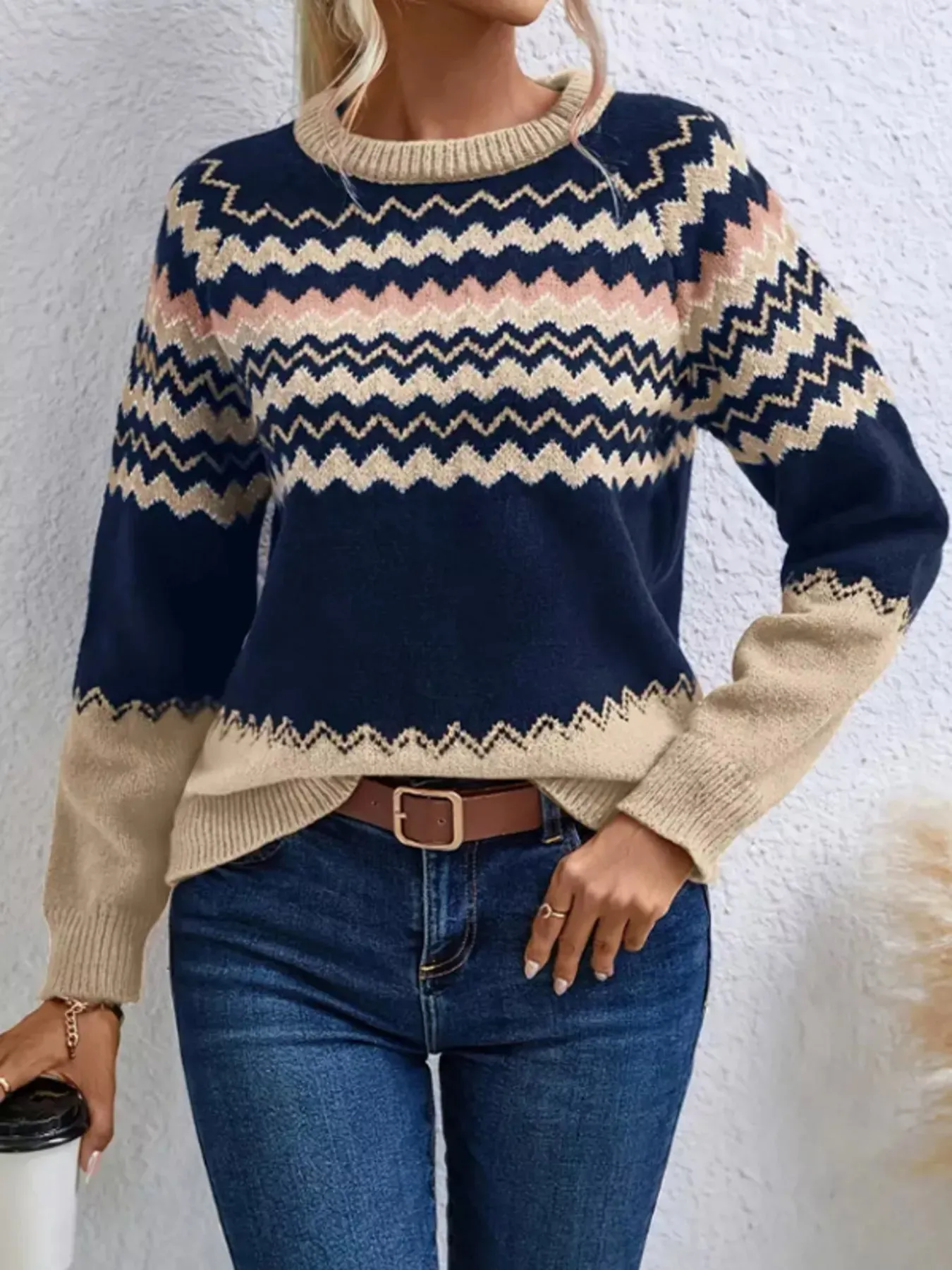 Geometric Pattern Knitted Sweater sold by Charming Charlie product image thumbnail 2