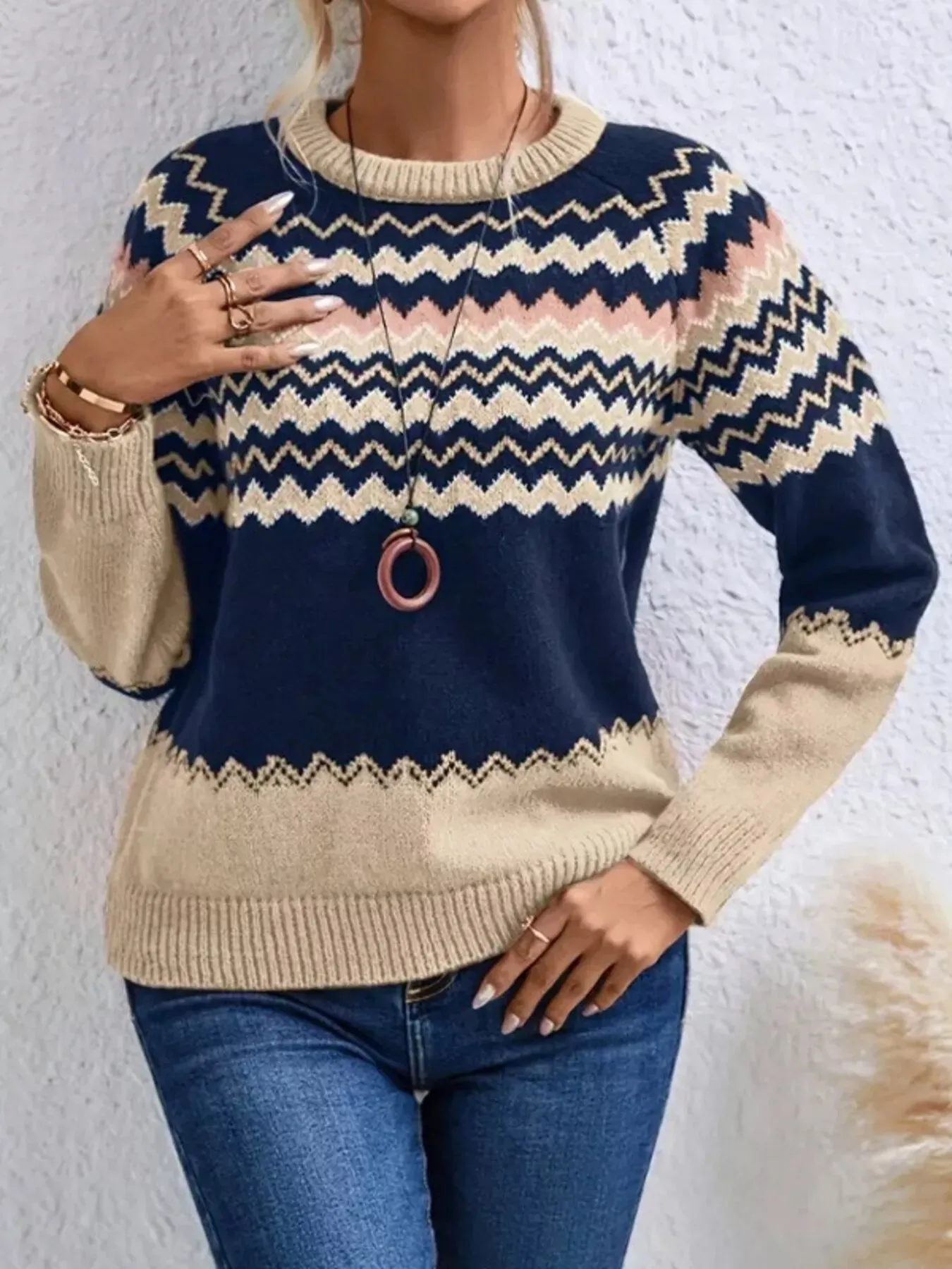 Geometric Pattern Knitted Sweater sold by Charming Charlie product image thumbnail 3