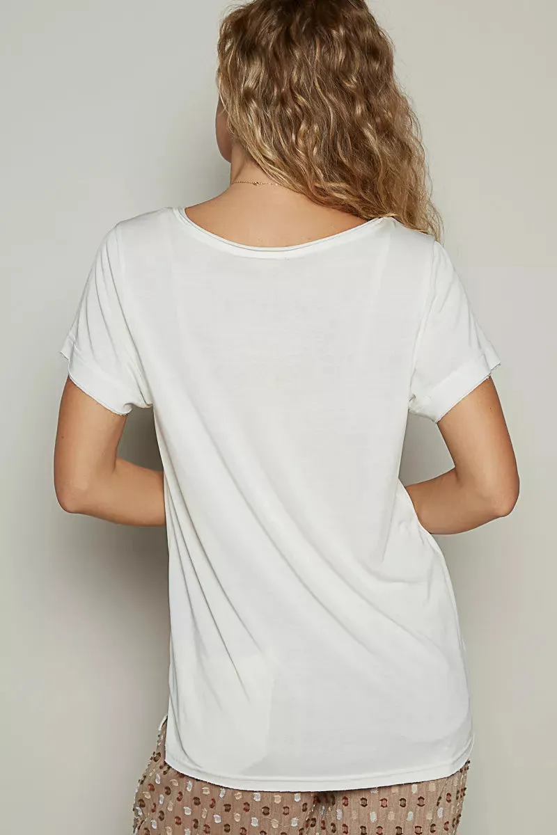 POL Basic V-Neck Short Sleeve T-Shirt sold by Charming Charlie product image thumbnail 4